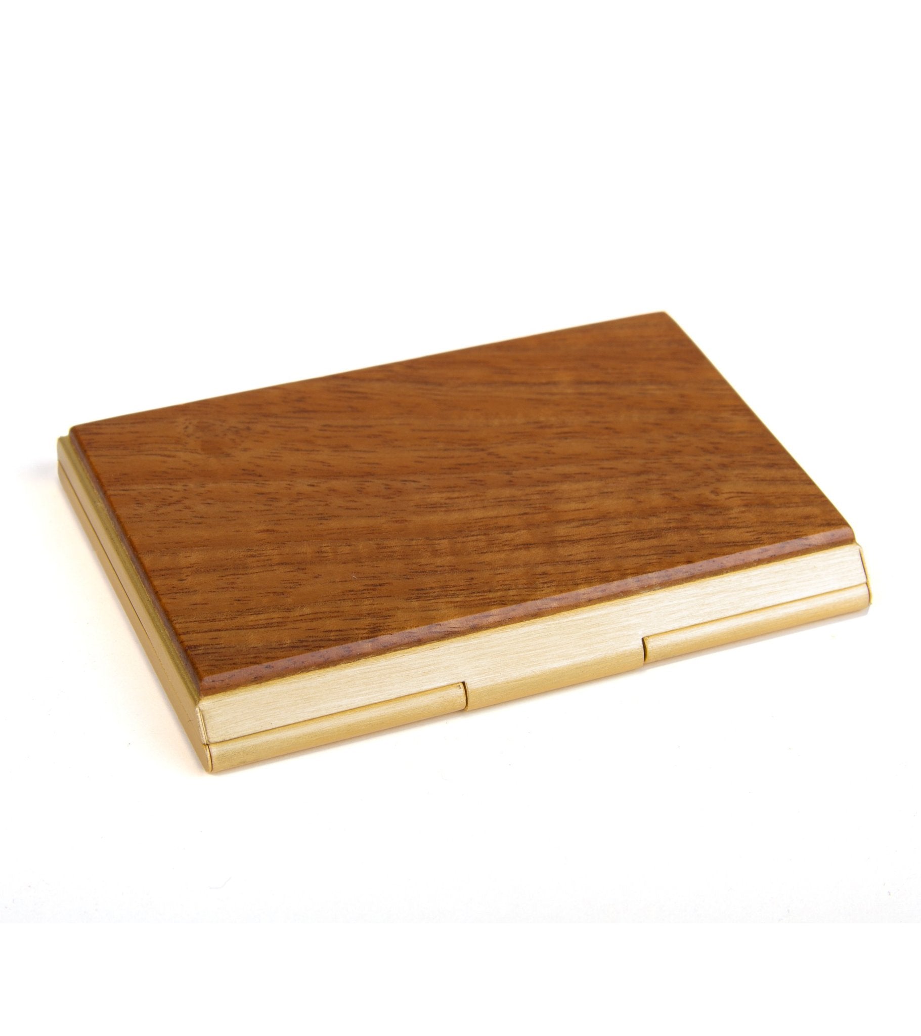 Premium Koa Wood Business Card Holder - Elegant Gold Finish for Professional Networking & Gifting | Perfect for Corporate Events, Business Meetings & Executive Accessories