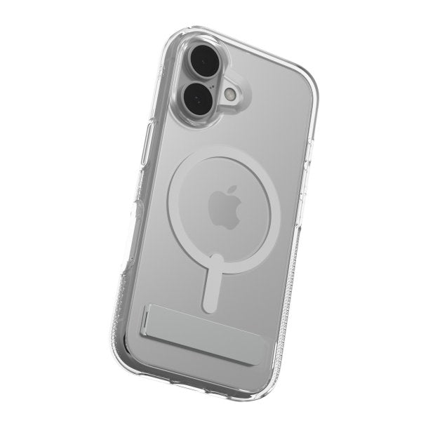 iPhone 16 Pro Max Zagg Crystal Palace Snap Kickstand Case - Clear Protective Cover with Built-in Stand for Watching Videos & Video Calls | Compatible with Wireless Charging