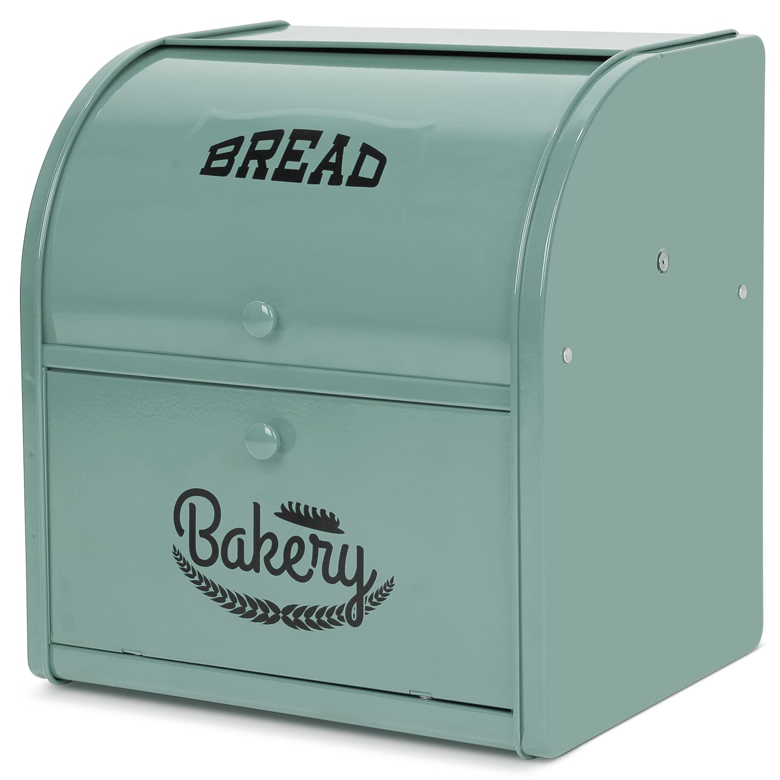Stainless Steel Bread Box for Kitchen Countertop - Large Capacity Bread Storage Container Holds 2 Loaves - Rustic Farmhouse Style Bread Holder - Perfect for Organizing Baguettes, Sourdough, and Homemade Bread - Ideal for Kitchens, Bakeries, and Pantry Storage