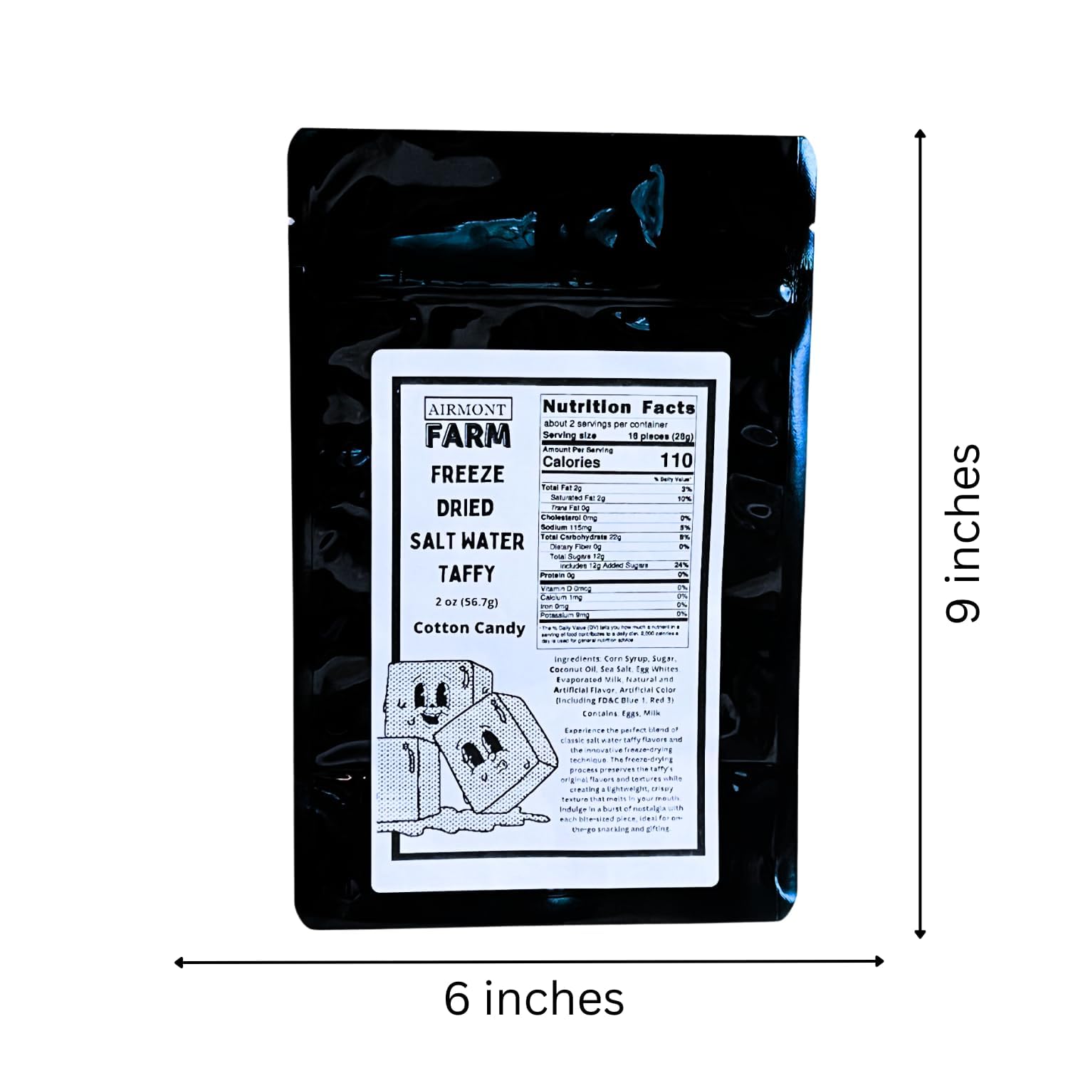 Freeze Dried Cotton Candy - 2 oz Bite-Sized Pieces | Crunchy Sweet Snack with Intense Flavor | Lightweight & Delicious | Perfect for Lunchboxes, Parties & On-the-Go Treats (Cotton Candy Flavor)