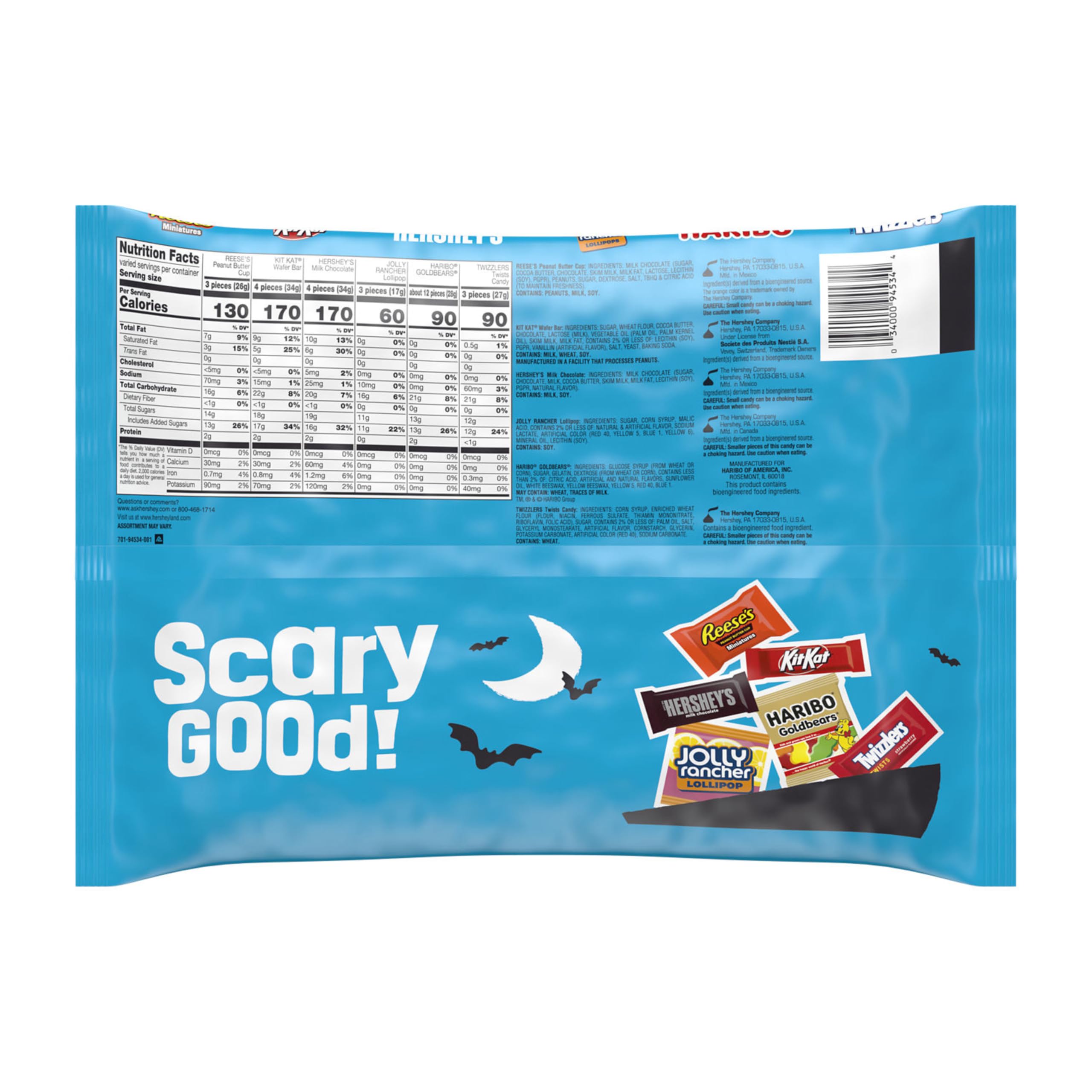 Hershey's Miniatures Assorted Chocolate Candy Bag - 23.36 oz (75 Pieces) - Perfect for Halloween Treats, Party Favors & Office Snacks