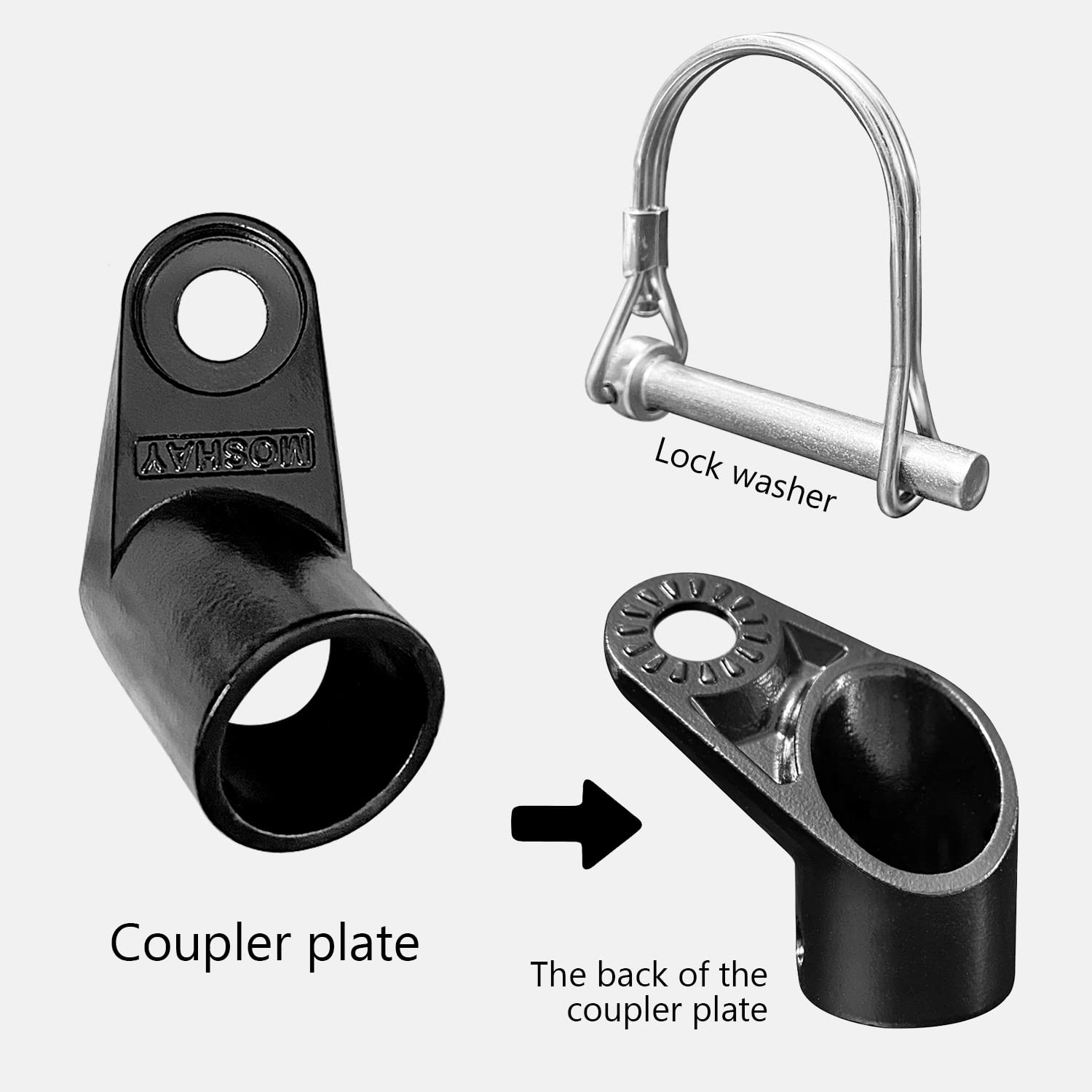 MOSHAY Upgraded Bike Bicycle Trailer Coupler Attachment - Angled Elbow Adapter for Instep & Schwinn Bike Trailers - Perfect for Family Cycling, Grocery Hauling & Outdoor Adventures