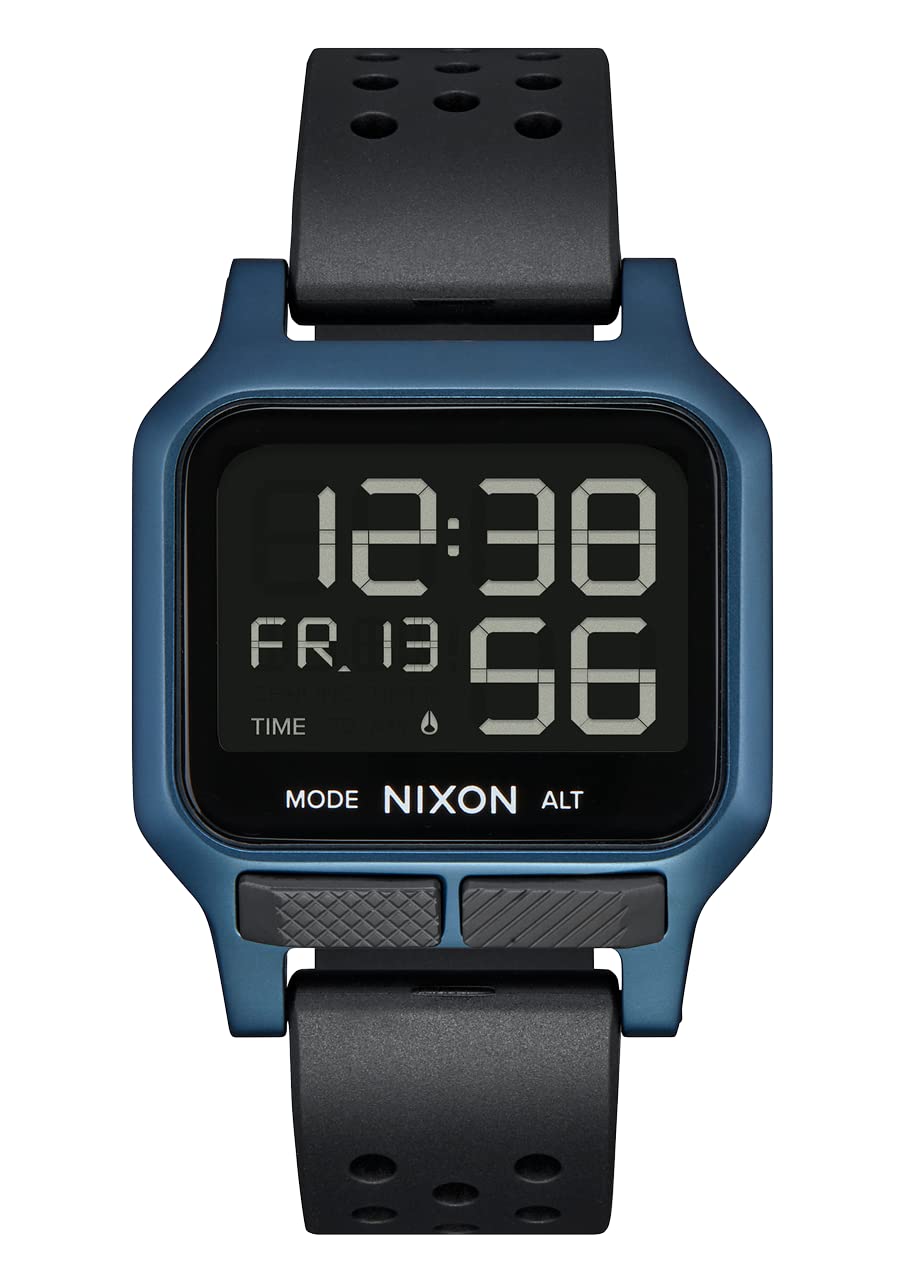 NIXON Heat A1320 Digital Sports Watch for Men & Women - Ultra Thin Lightweight Design, 38mm LCD Display, 20mm PU Band - 100M Water Resistant for Swimming, Running & Workouts - Perfect for Gym, Outdoor Activities & Daily Wear