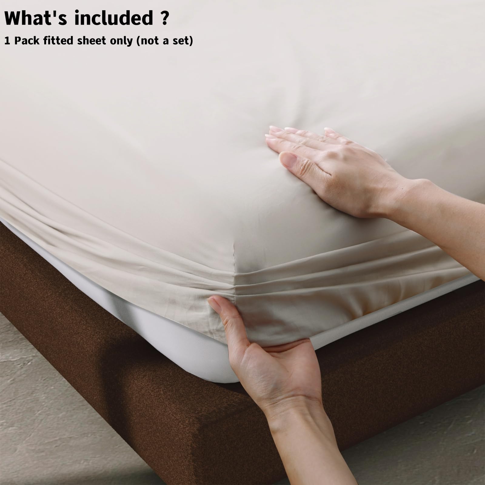 Premium 600 Thread Count 100% Egyptian Cotton Fitted Sheet - Queen Size Deep Pocket (8-16