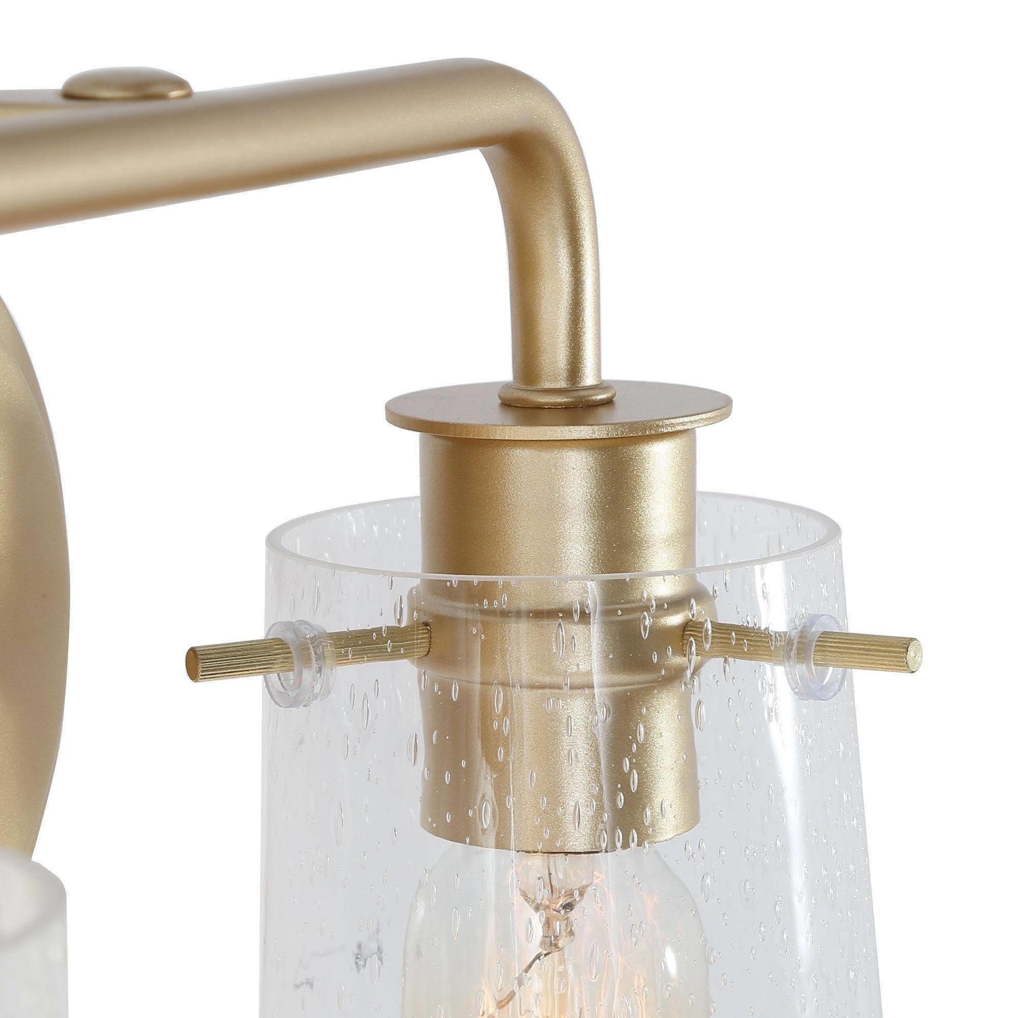 KSANA Gold Vanity Light Fixture - 2-Light Seeded Glass Shade Bathroom Mirror Lighting, E26 Bulb Compatible, 13.5