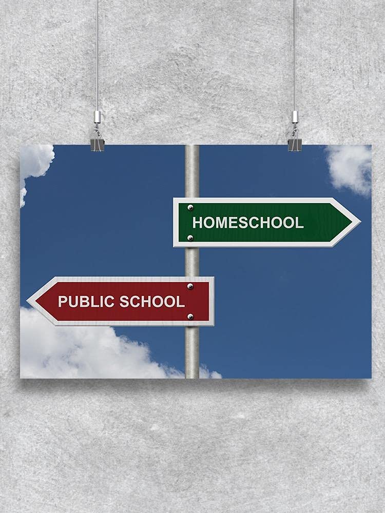 Smartprints Homeschool vs Public School Comparison Poster - Educational Wall Art for Classrooms, Homeschool Rooms & Teacher Gifts