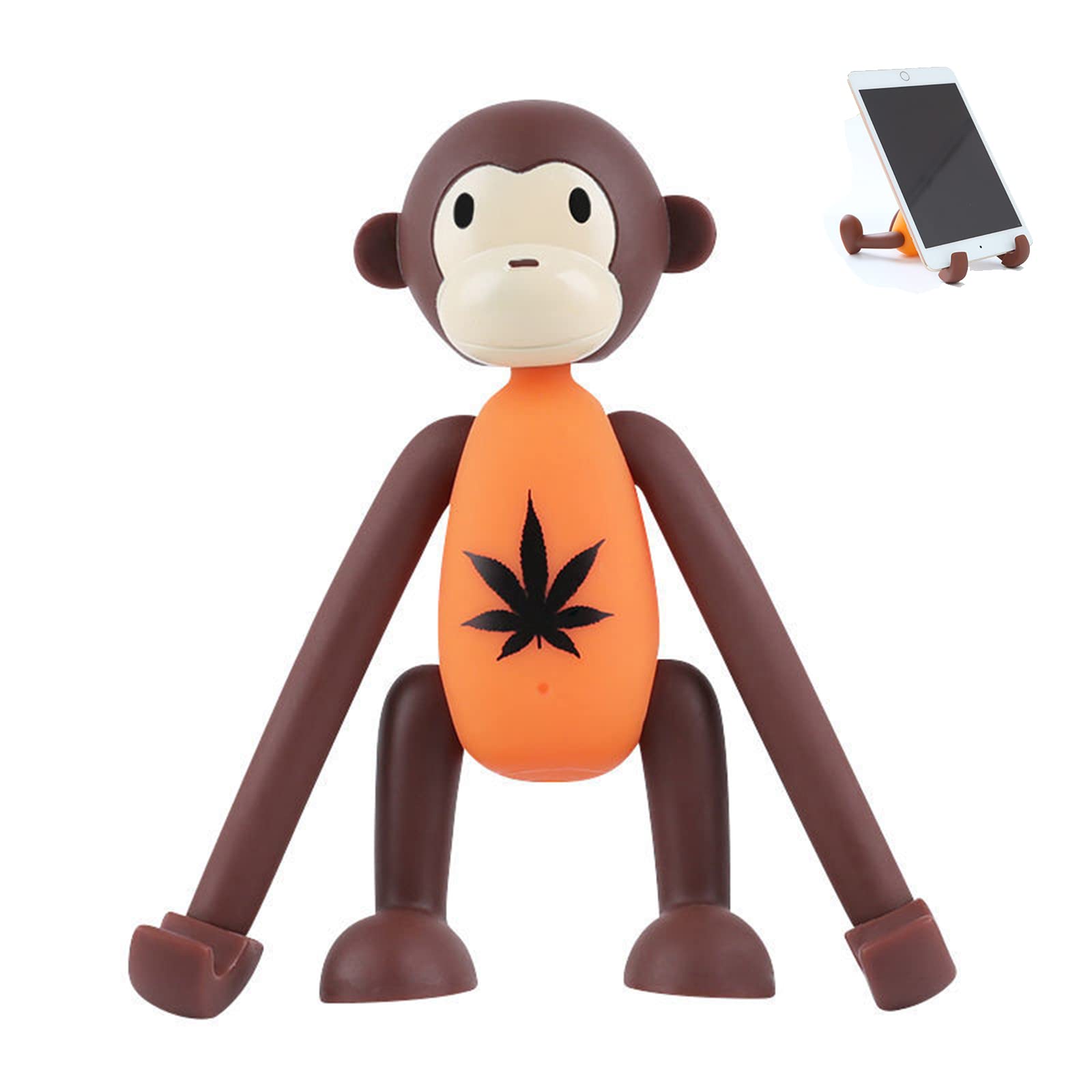 Cute Cartoon Animal Phone Stand - Foldable & Adjustable Desk Holder for All Smartphones & Tablets - Yellow Desktop Accessory for Office, Home, Bedroom & Car Use