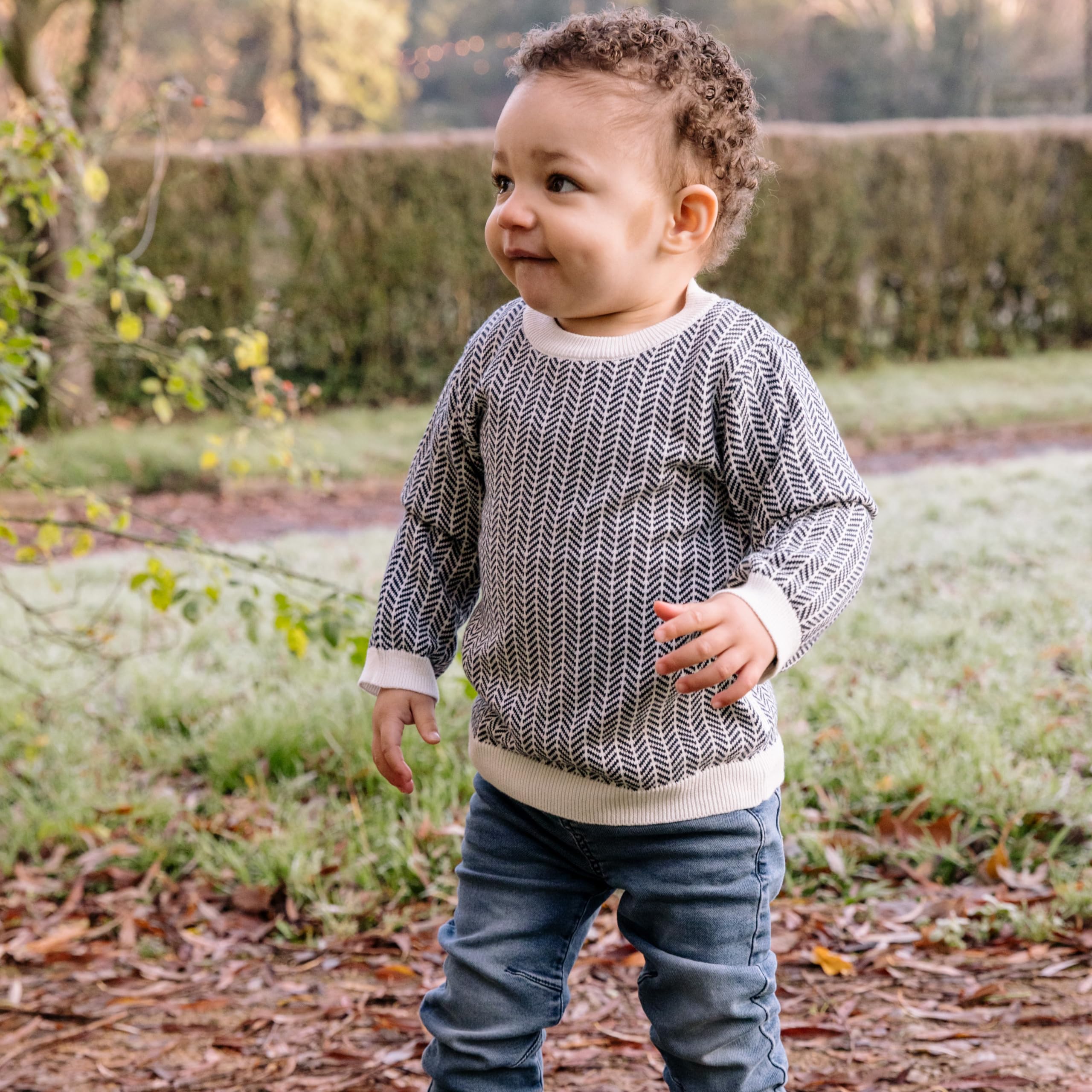 Soft Cotton Knit Sweater for Toddler Boys - Long Sleeve Round Neck Pullover Top for Fall & Winter | Cozy Outfit for Playdates & Family Photos