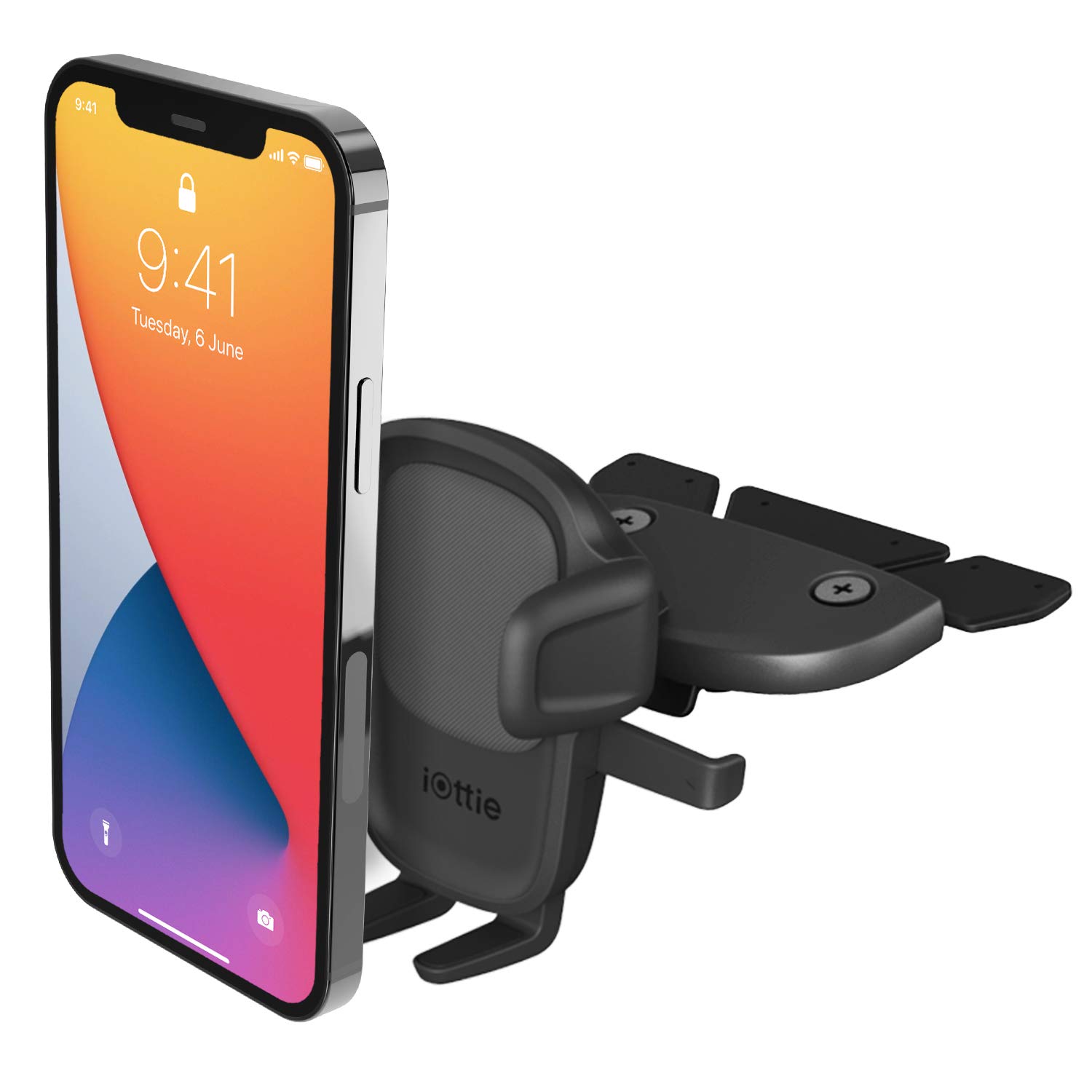 iOttie Easy One Touch 5 CD Slot Universal Car Phone Mount Holder for iPhone, Samsung, Moto, Huawei - Compatible with Most Smartphones - Secure Hands-Free Driving Solution for GPS Navigation & Music Playback