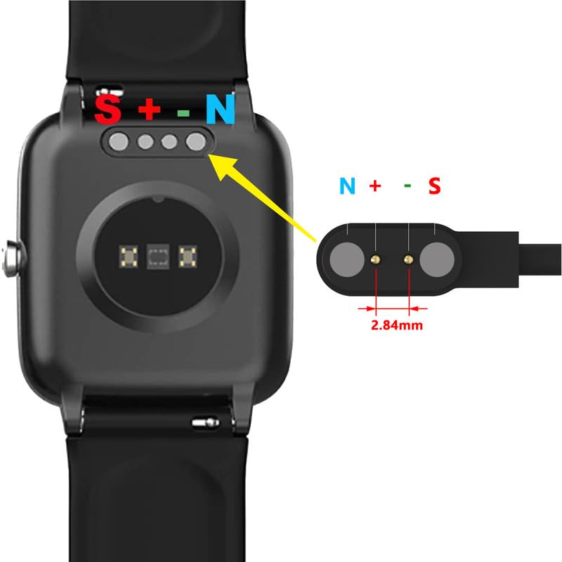 Magnetic USB Charger for SOUYIE Smartwatch - 2 Pack Fast Charging Cable with Charging Station | Replacement Charger for SOUYIE Fitness Tracker | Perfect for Home, Office & Travel Use