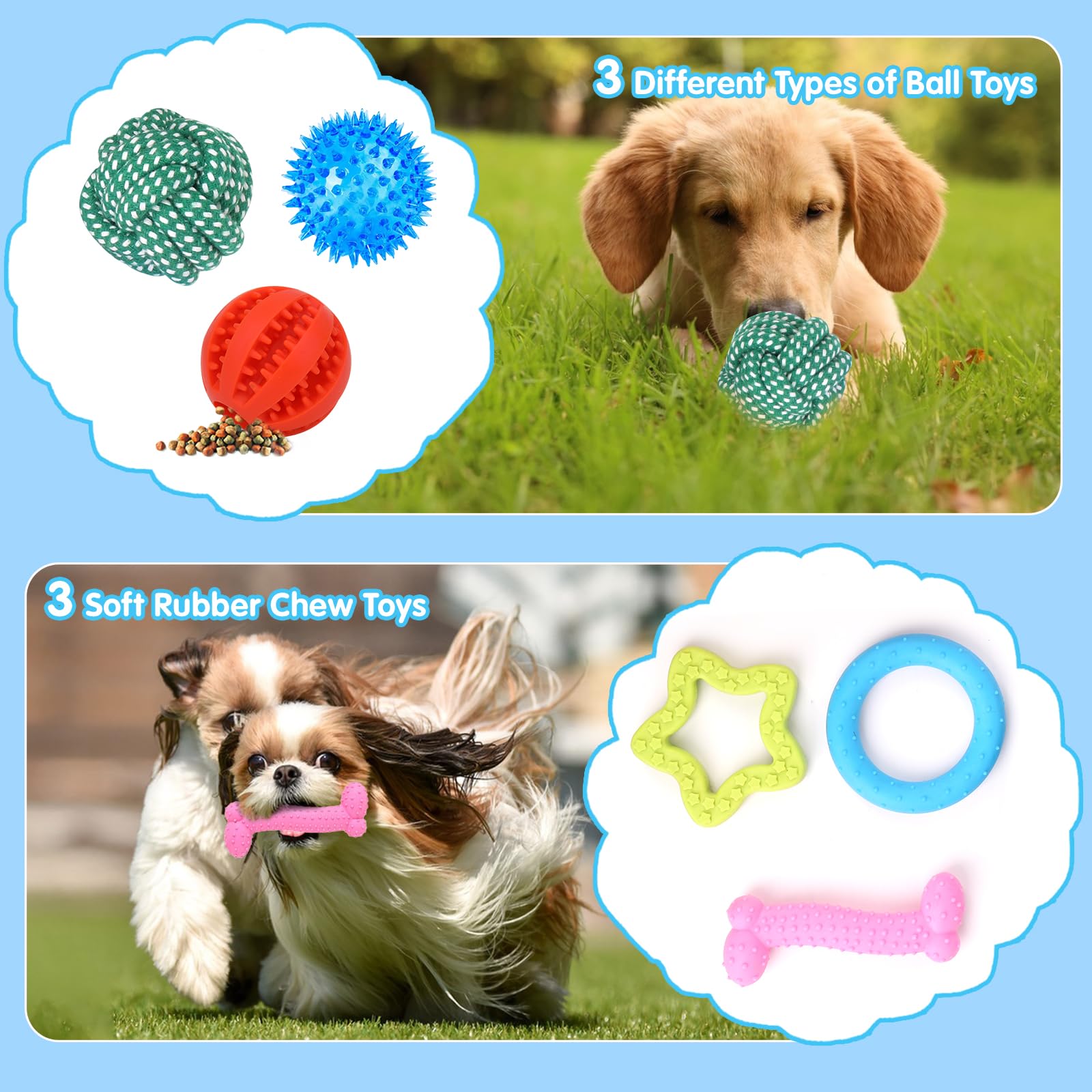 21 Pack Puppy Toys for Small Dogs - Teething & Chew Toys with Squeaky Plush & Rope for Interactive Play | Perfect for Puppy Training, Boredom Relief & Dental Health