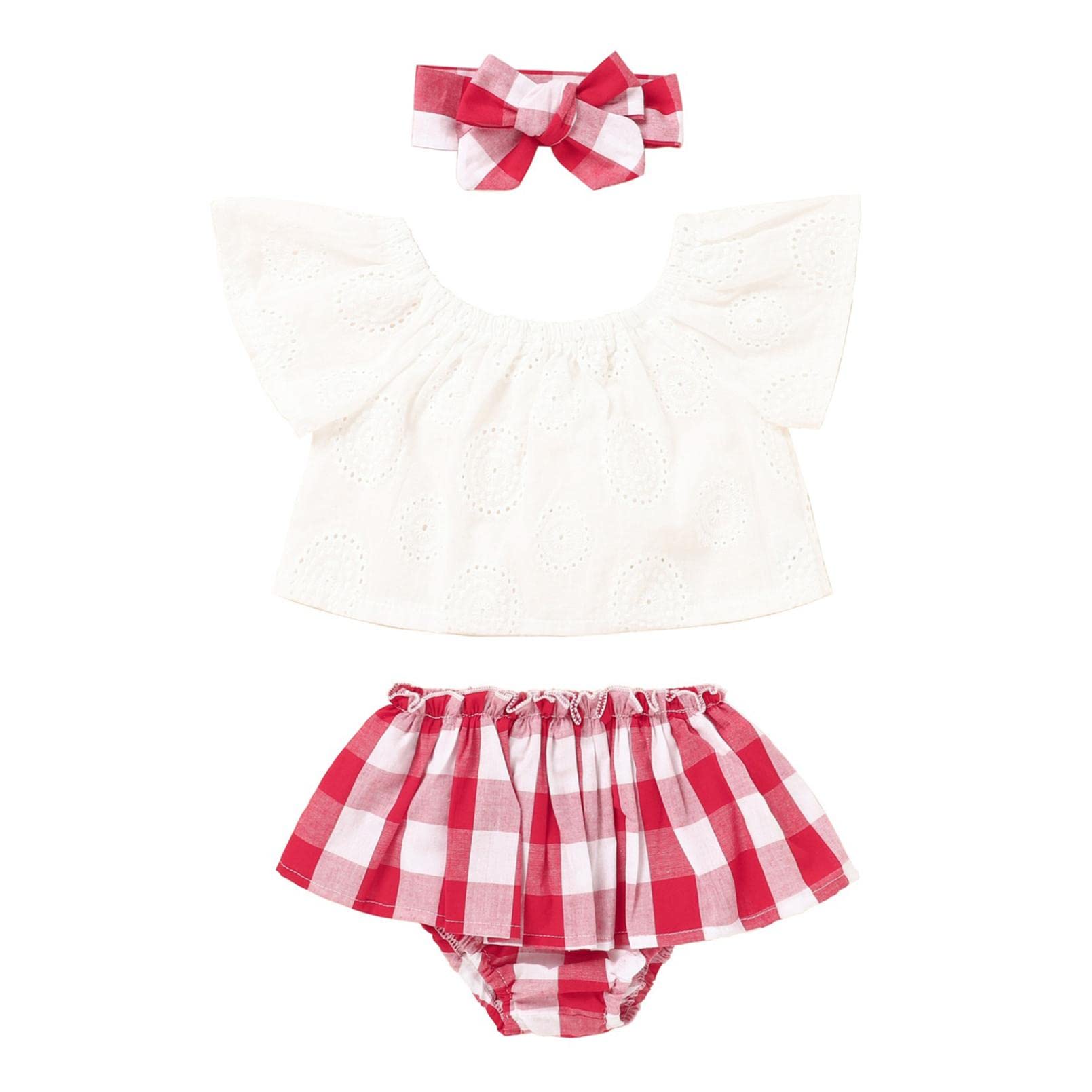 Youmymine Newborn Baby Girl Sleeveless Lace Ruffled Top & Denim Shorts Dress Set with Headband - Perfect for Photo Shoots, Parties & Summer Outings