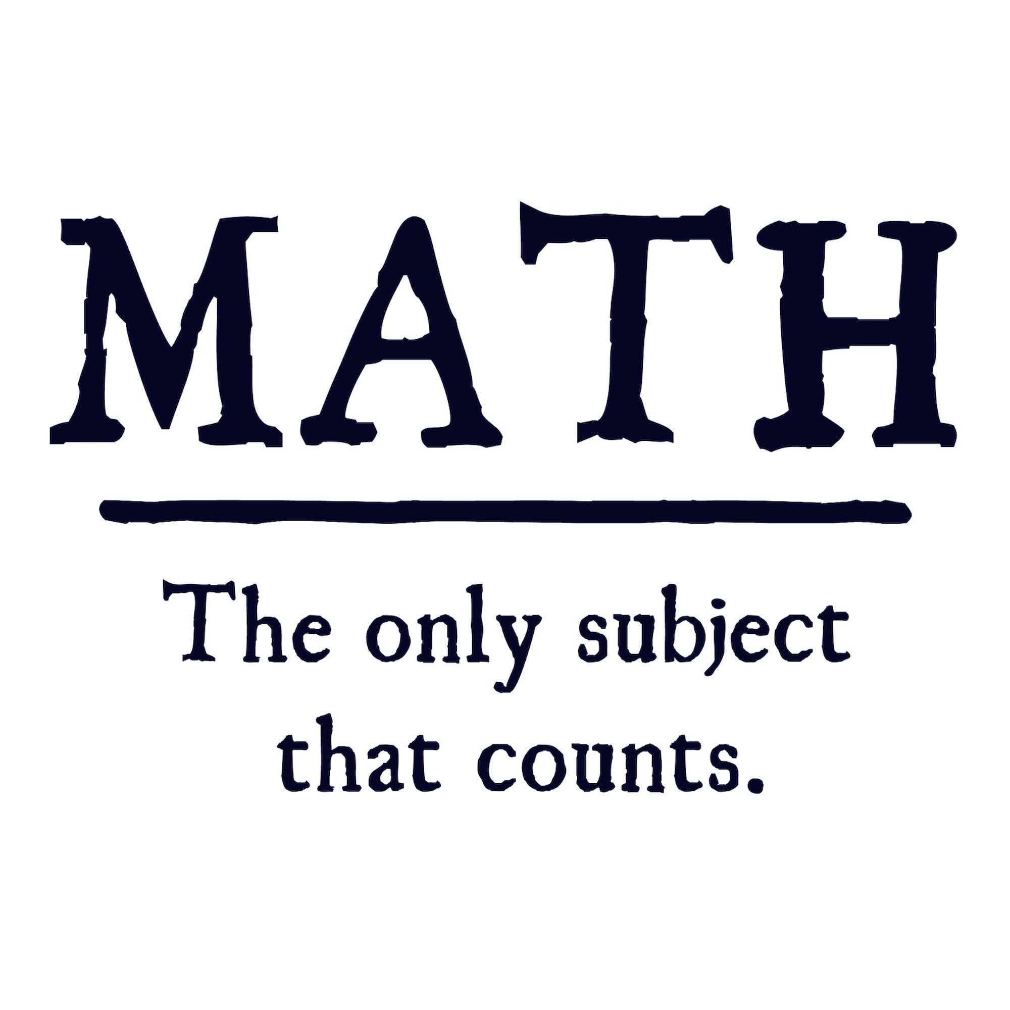 Math The Only Subject That Counts Sticker - Square Bumper Decal for Cars, Laptops & Notebooks - Funny Math Teacher & Student Gift