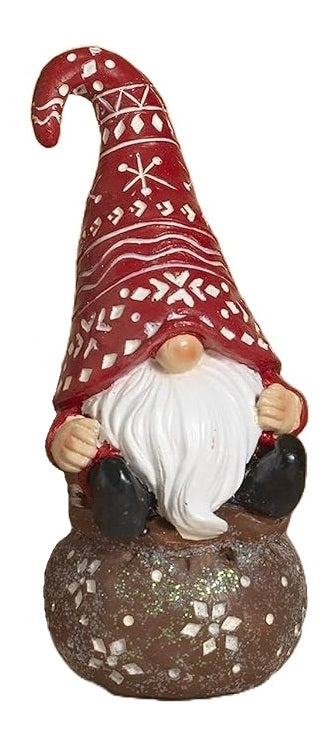 5 Pack Resin Sitting Gnome Statues - Garden Decor, Lawn Ornaments for Outdoor & Indoor Use - Perfect for Patio, Yard, Home Decoration and Gift Giving