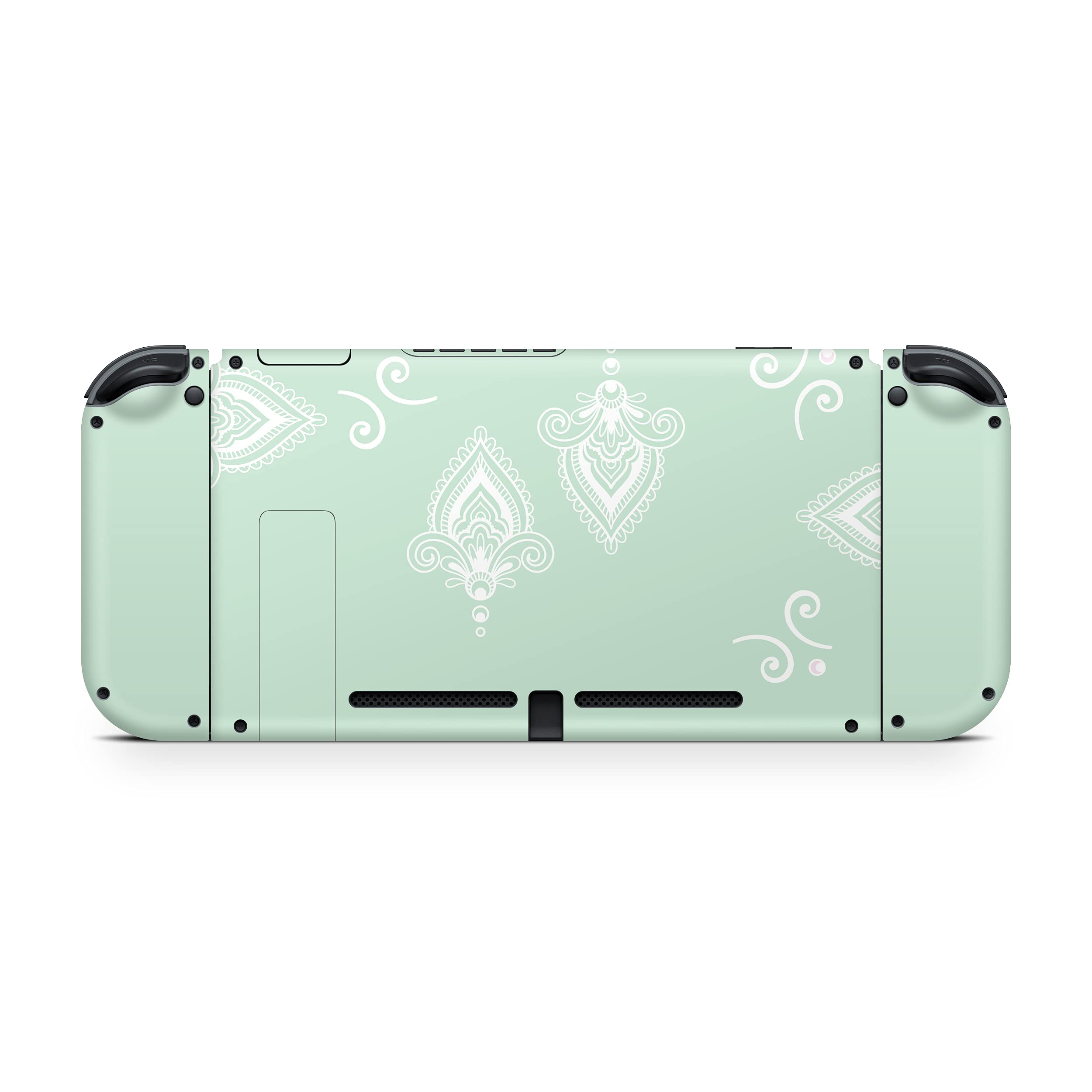 Kawaii Green Flower Vinyl Skin Wrap for Nintendo Switch - 3M Premium Full Decal Cover Compatible with Joy-Con, Console & Dock | Perfect for Gaming, Travel & Personalization