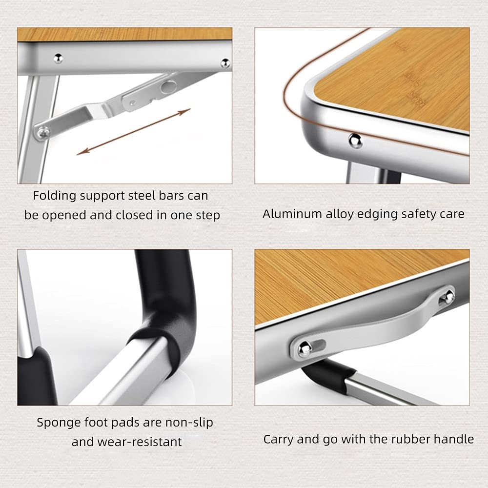 Portable Folding Table for Outdoor Picnic, Camping, Office & Home Use - Lightweight, Sturdy & Durable Multi-Purpose Desk for Computer Work, Dining & Travel