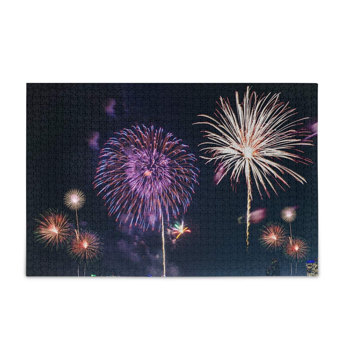 500-Piece Adult Jigsaw Puzzle - Colorful Fireworks Night Sky Fantasy Puzzle for Kids & Adults, 15x20 Inch Poster - Perfect for Family Game Night & Stress Relief Activities
