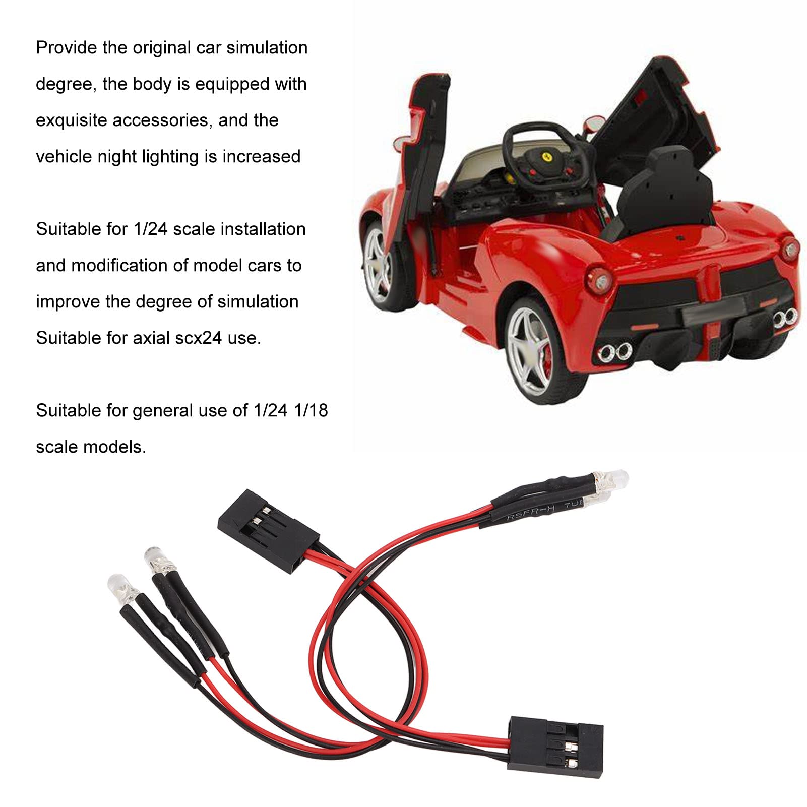 2Pcs High Simulation RC Car LED Lights for Scx24, 1/24 & 1/18 Scale Remote Control Cars - Durable Car Lamp Accessories for Night Racing & Off-Road Adventures