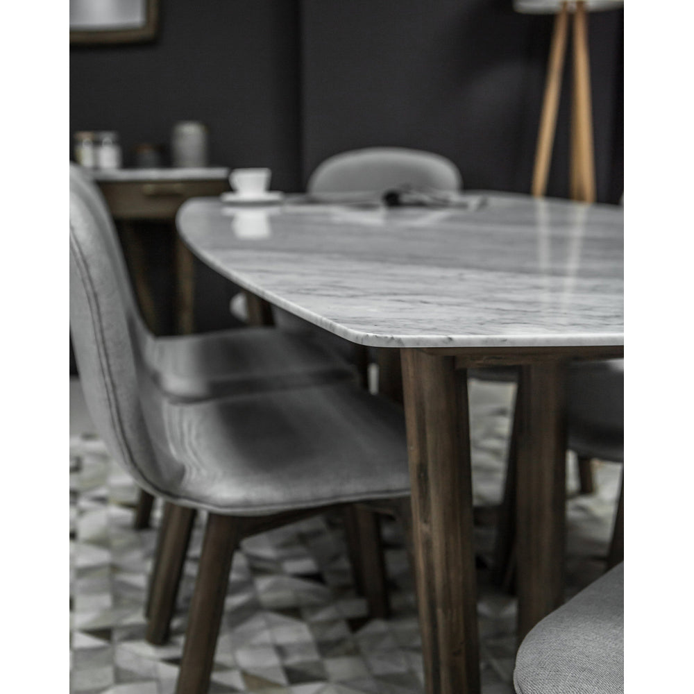 83 Inch Rectangle Marble Top Dining Table - Modern Aura Collection | Perfect for Formal Dining Rooms, Kitchen Islands & Luxury Home Decor