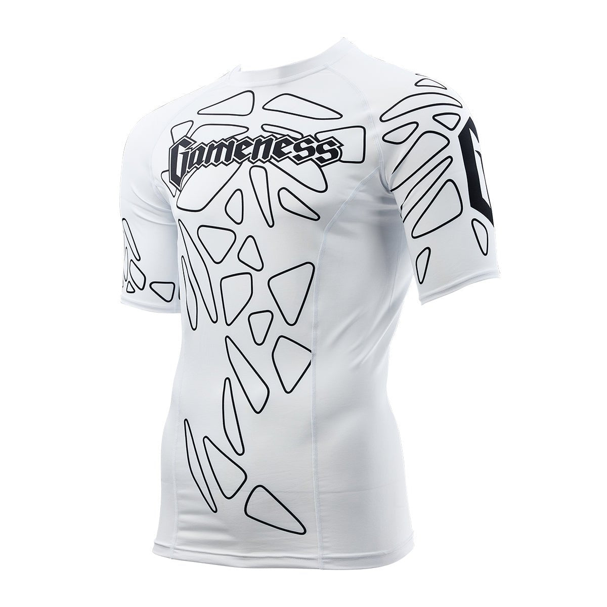 Gameness Men's Short Sleeve Pro Ranked Rash Guard - BJJ MMA Training Shirt for Grappling, Jiu-Jitsu & Combat Sports - Moisture Wicking & UV Protection