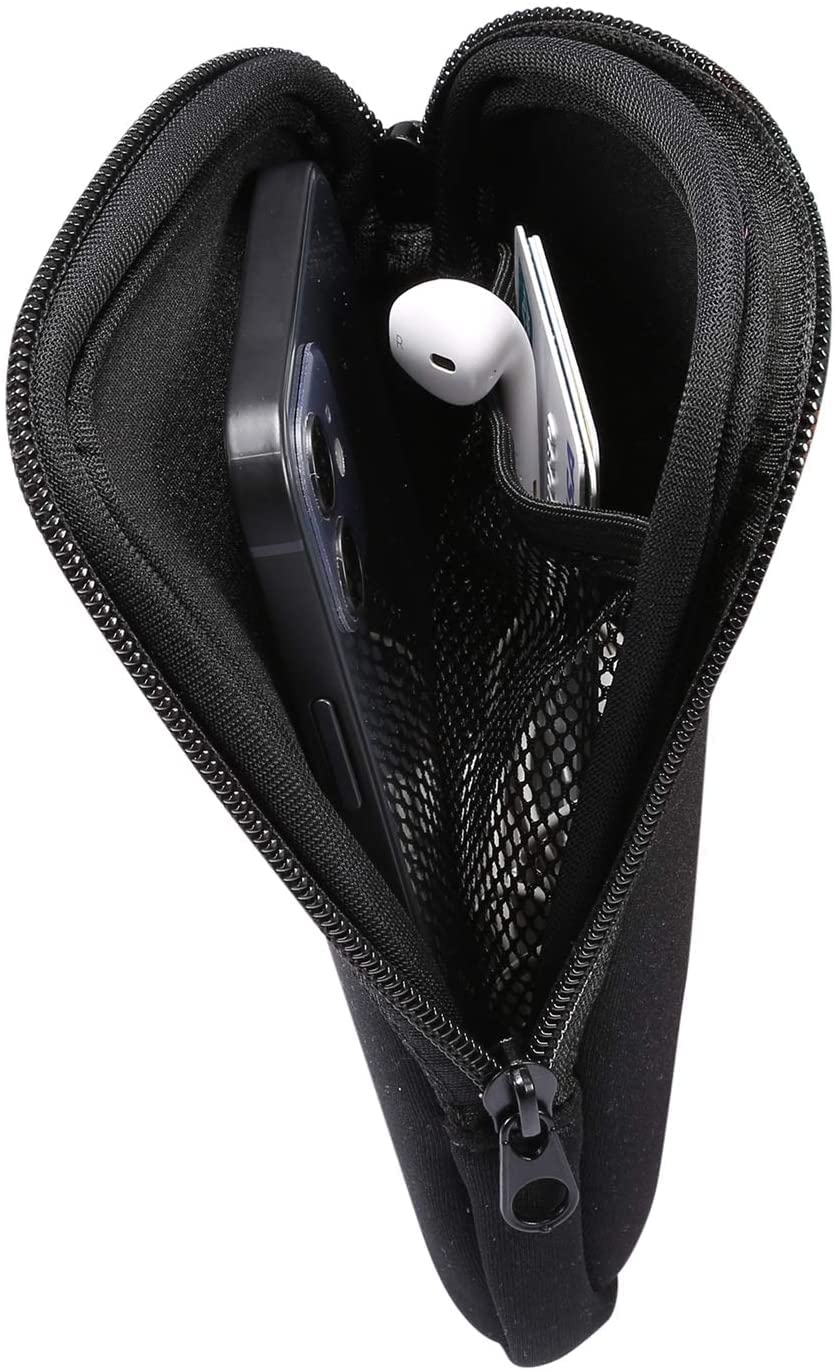 Waterproof Neoprene Phone Pouch Case with Adjustable Neck Lanyard - Compatible with iPhone 15/14/13/12/11/XS/XR, Samsung Galaxy S23/S22/S21/S10/S9/S8, Google Pixel 5/4a - Shockproof & Dustproof Protection for Outdoor Activities, Travel & Gym Workouts (Black, Medium Size)