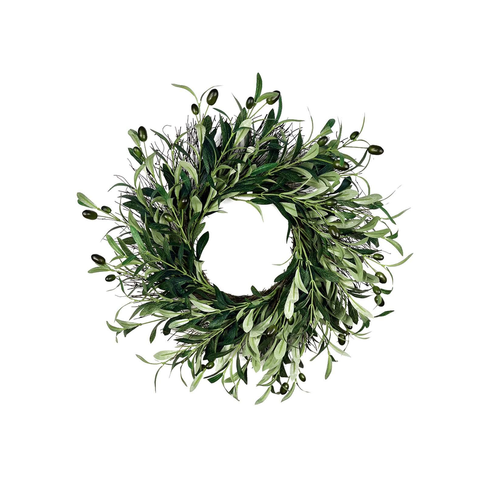 Olive Fruit Wreath - Elegant Front Door Porch Decor, Outdoor Hanging Wreath, Desk Decoration for Home & Office | Perfect for Christmas, Thanksgiving & Year-Round Decor