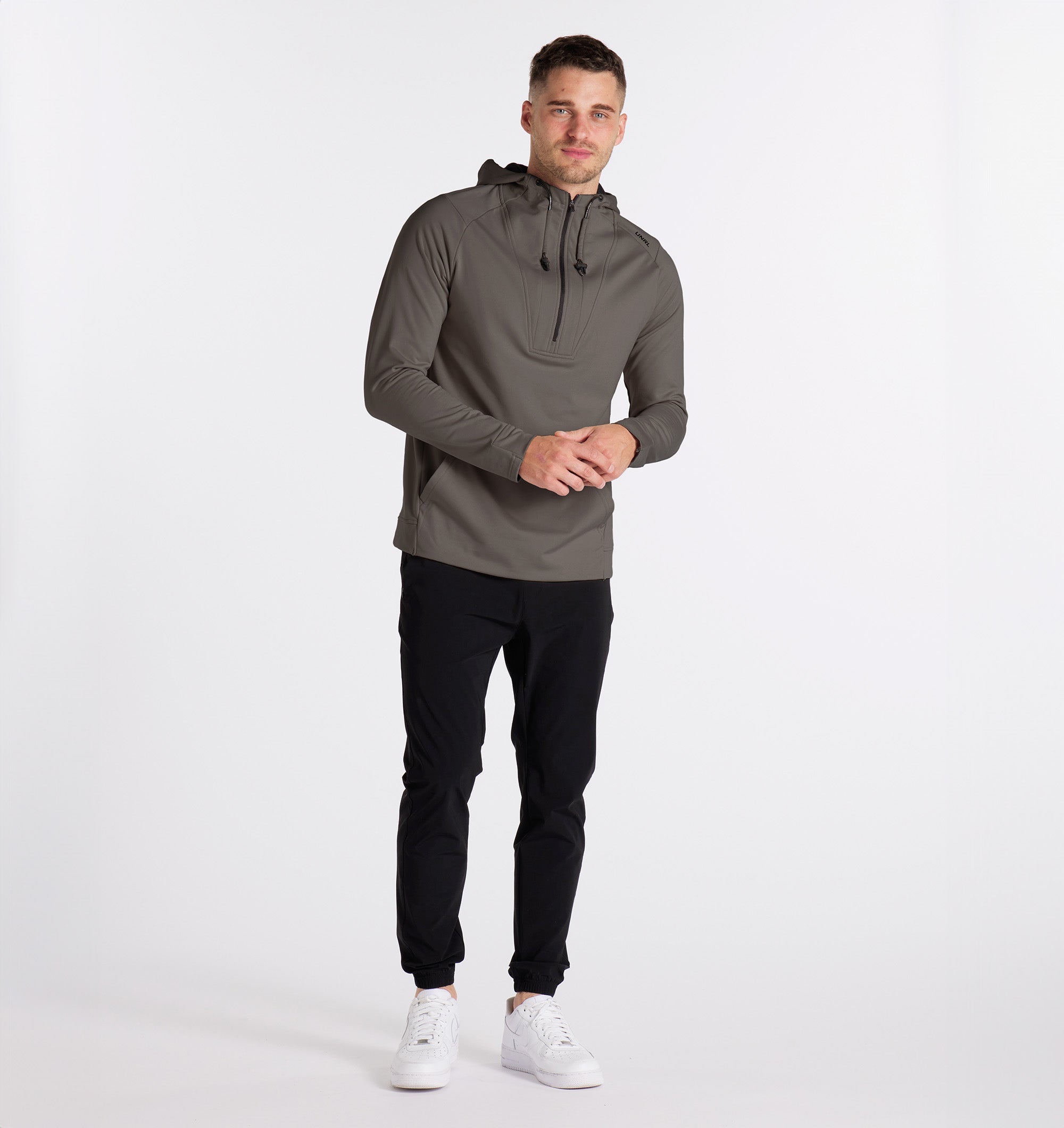 Crossover Half Zip Hoodie for Men & Women - Lightweight Fleece Pullover with Kangaroo Pocket - Perfect for Running, Hiking & Casual Wear