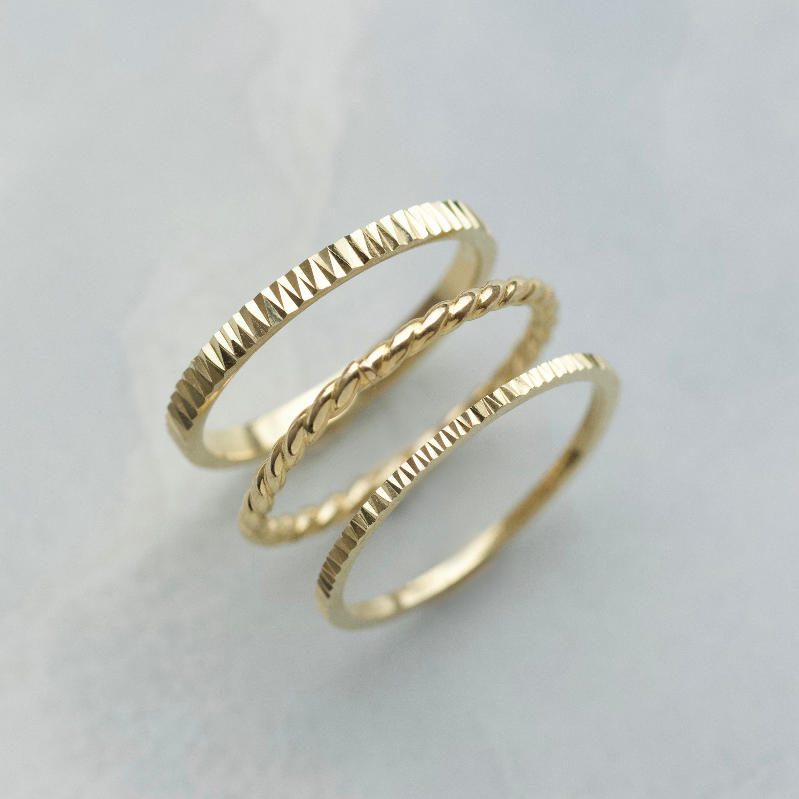 Hyacinth Diamond Cut Band Ring - Elegant Stackable Jewelry for Women, Perfect for Weddings, Anniversaries & Everyday Wear