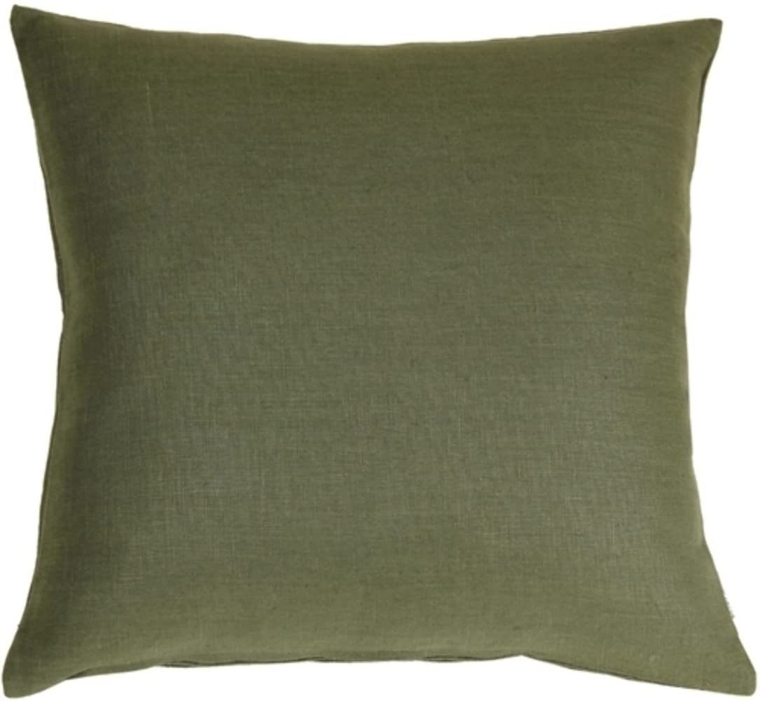Tuscany Linen Fig Green Throw Pillow 20x20 Inches Square - Premium Decorative Cushion with Insert - Perfect for Sofa, Bed & Home Decor