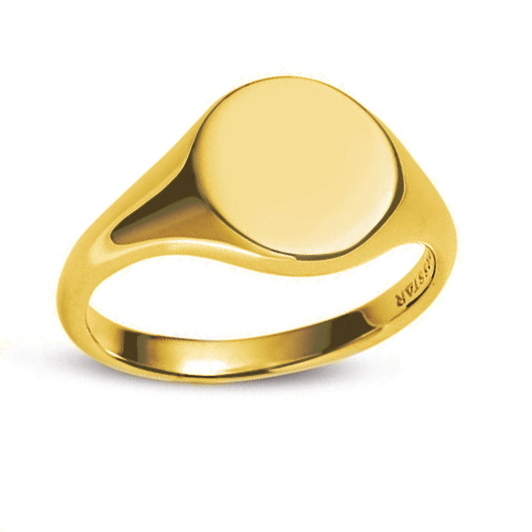 Elegant Gold Signet Ring for Men & Women - Personalized Engraved Seal Ring - Perfect for Weddings, Gifts & Formal Occasions