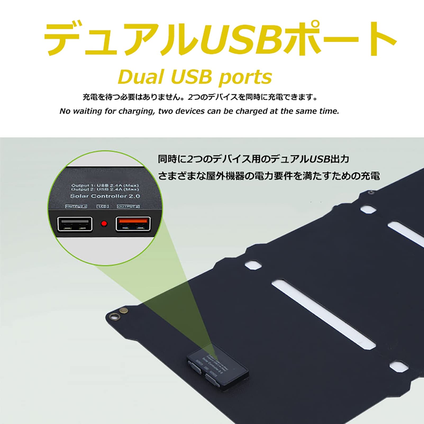 21W Foldable Portable Solar Panel with 2 USB Ports - 5V Solar Charger for Power Stations, Outdoor Camping, RV Travel & Emergency Power Backup | Compact Solar Generator for Phones, Tablets & Small Devices