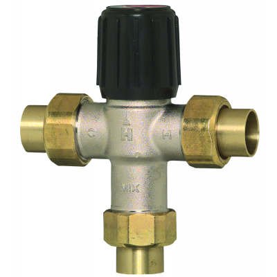 Honeywell 1/2 Inch Union Sweat Proportional Thermostatic Mixing and Diverting Valve for HVAC and Plumbing Systems