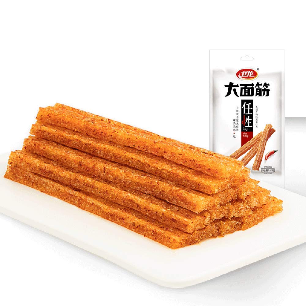 Weilong Spicy Gluten Strips 65g X 5 Pack - Hot & Chewy Chinese Snack Gift Box, Vegan Protein Rich Food for Adults & Kids | Perfect for Office Snacks, Road Trips & Movie Nights