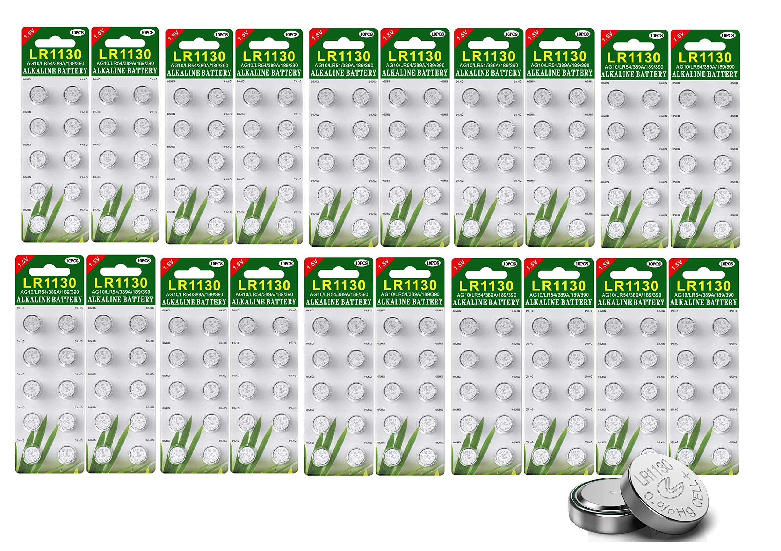 400 Pack AG10 LR1130 1.5V Alkaline Button Cell Batteries - Long Shelf Life - Perfect for Watches, Calculators, Toys & Medical Devices