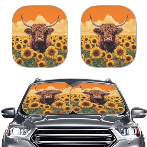 Sunflower Highland Cow