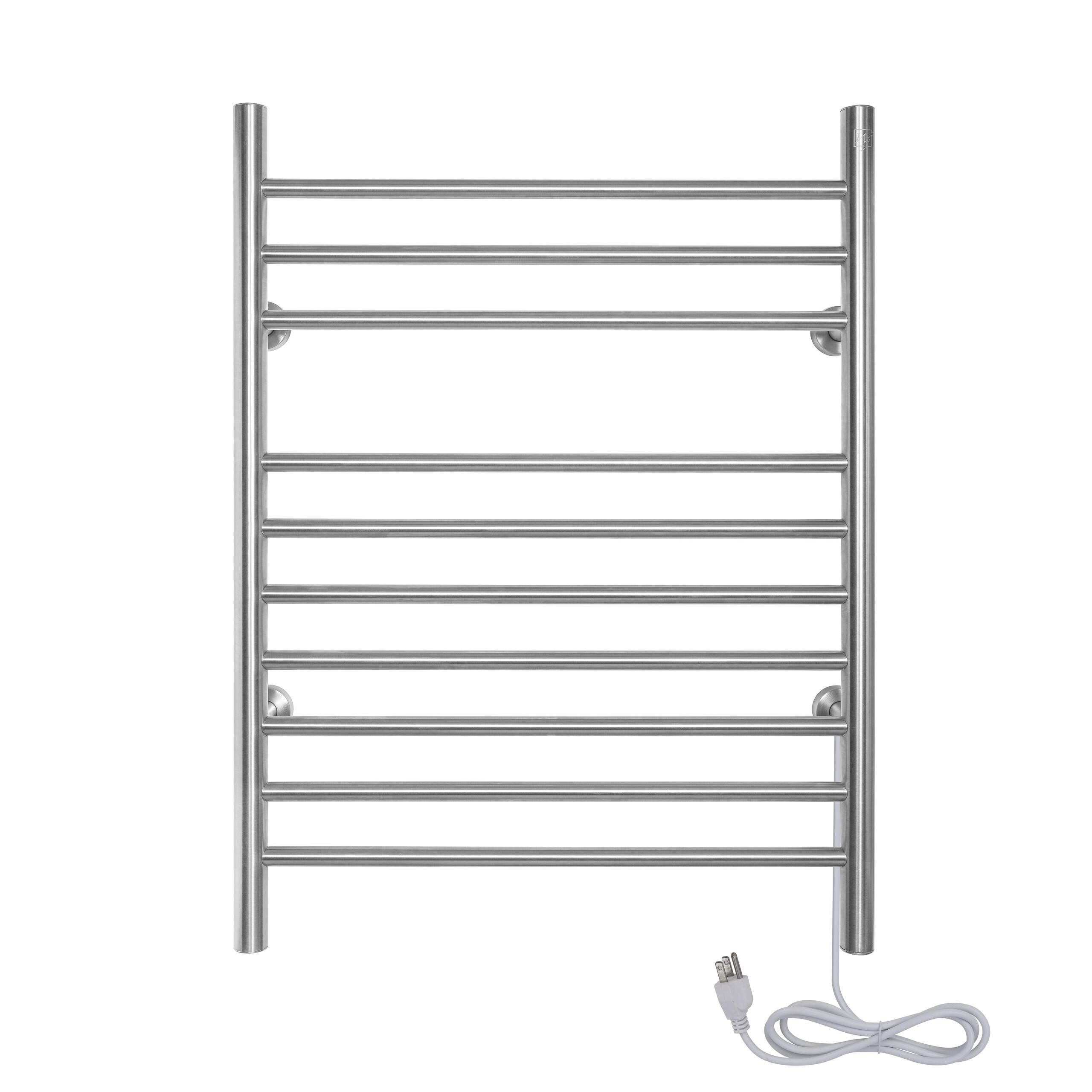 WarmlyYours Infinity Straight Dual Connect Hardwired & Plug-In Electric Towel Warmer 23.6