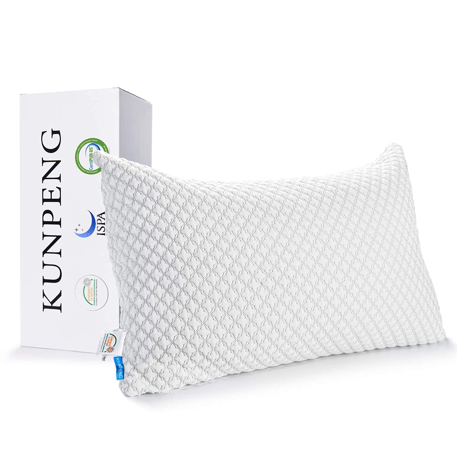 Cooling Memory Foam Pillow with Bamboo Cover - Neck Pain Relief for Side & Stomach Sleepers | CertiPUR-US | Perfect for Hot Sleepers