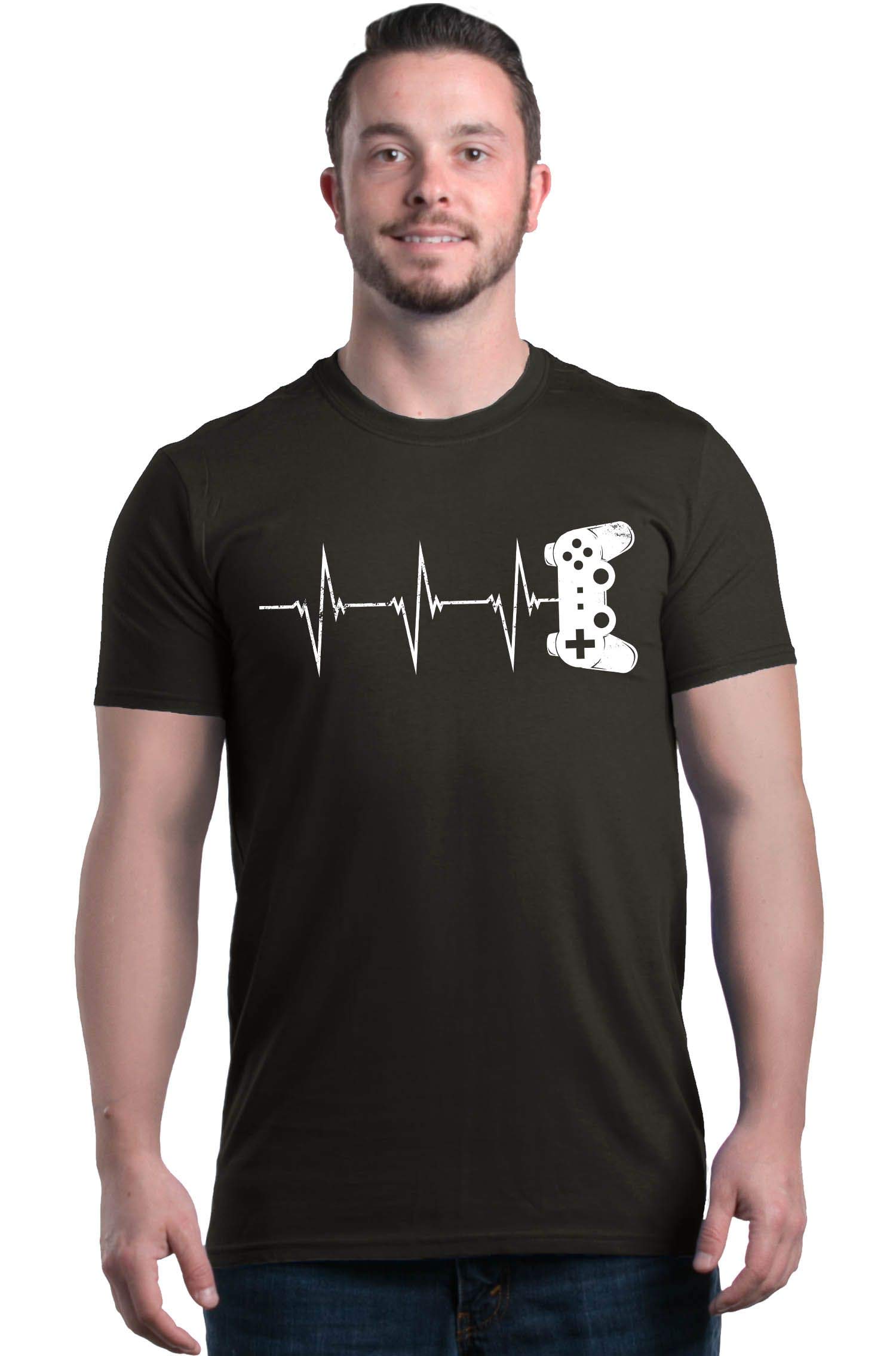 Shop4Ever Gamer Heartbeat Graphic T-Shirt - Cool Gaming Tee for Men & Women - Perfect for Esports, Streamers & Casual Wear