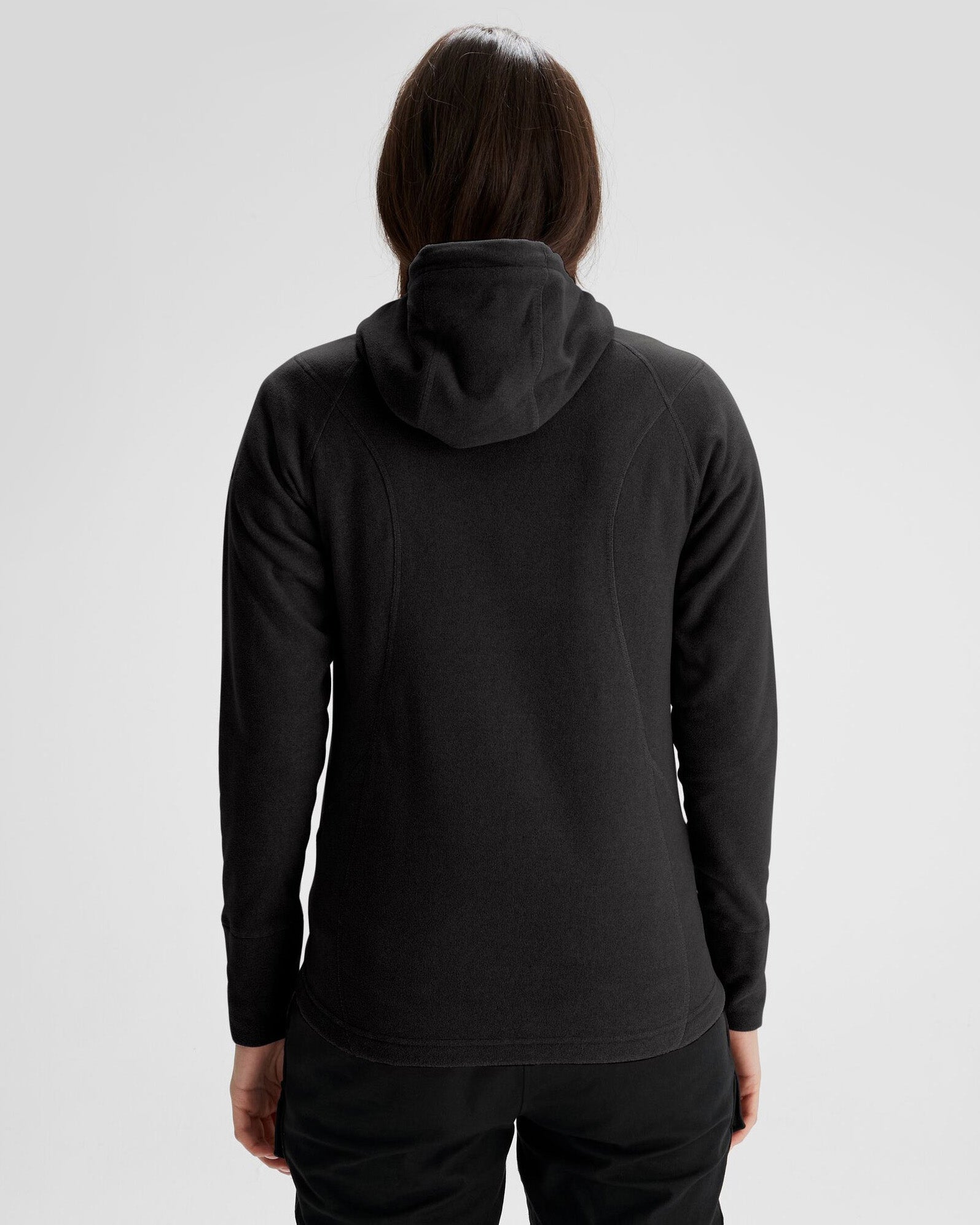 Women's Mt Aspiring Hooded Fleece Jacket - Soft Warm Winter Coat, Water-Resistant Outdoor Jacket for Hiking, Camping & Casual Wear - Black Stingray Color