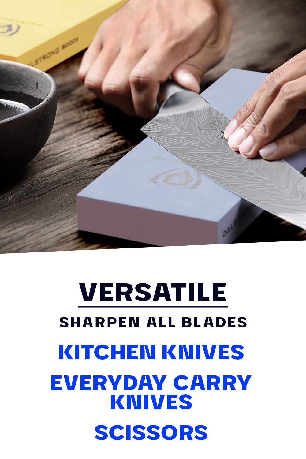 Premium Dalstrong Whetstone Set - #3000 / #8000 Grit Dual-Sided Sharpening Stone for Kitchen Knives, Hunting & Pocket Knives - Perfect for Home Chefs & Outdoor Enthusiasts