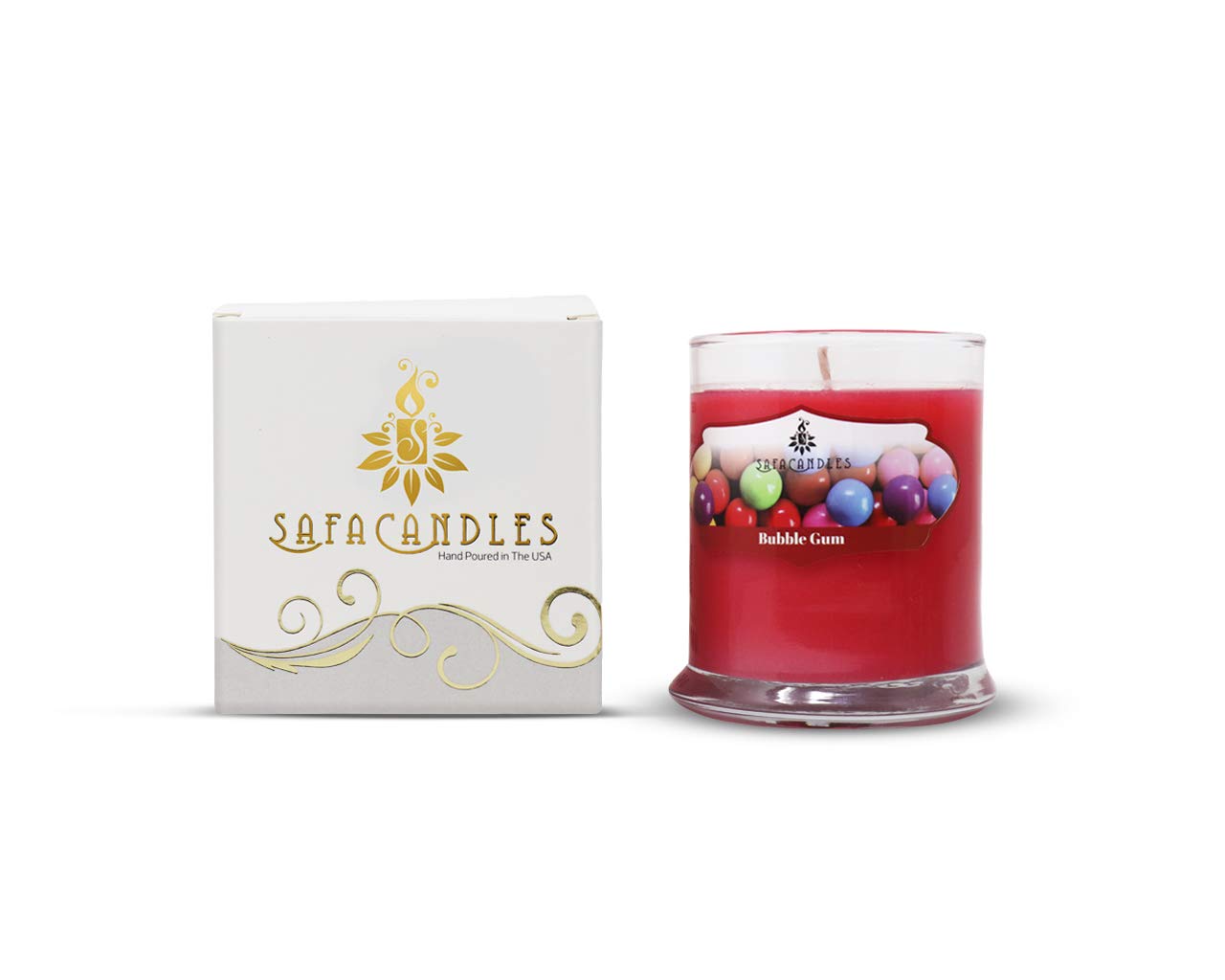 BubbleGum Scented Soy Candle | Luxury Hand-Poured Jar Candle Made in USA | Strong Fragrance & Long-Lasting | by SAFA CANDLES | Perfect for Home Decor, Relaxation & Gift Giving