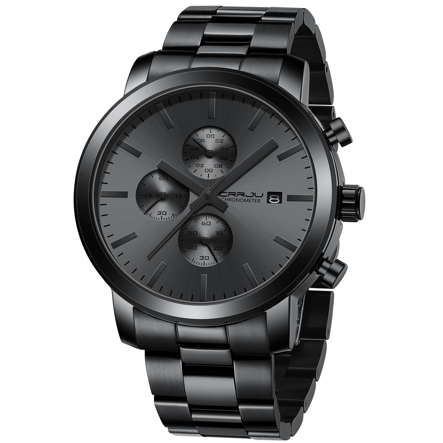 Luxury Men's Stainless Steel Waterproof Chronograph Business Watch - Analog Quartz Wristwatch with Calendar - Perfect for Office, Formal Events & Everyday Wear