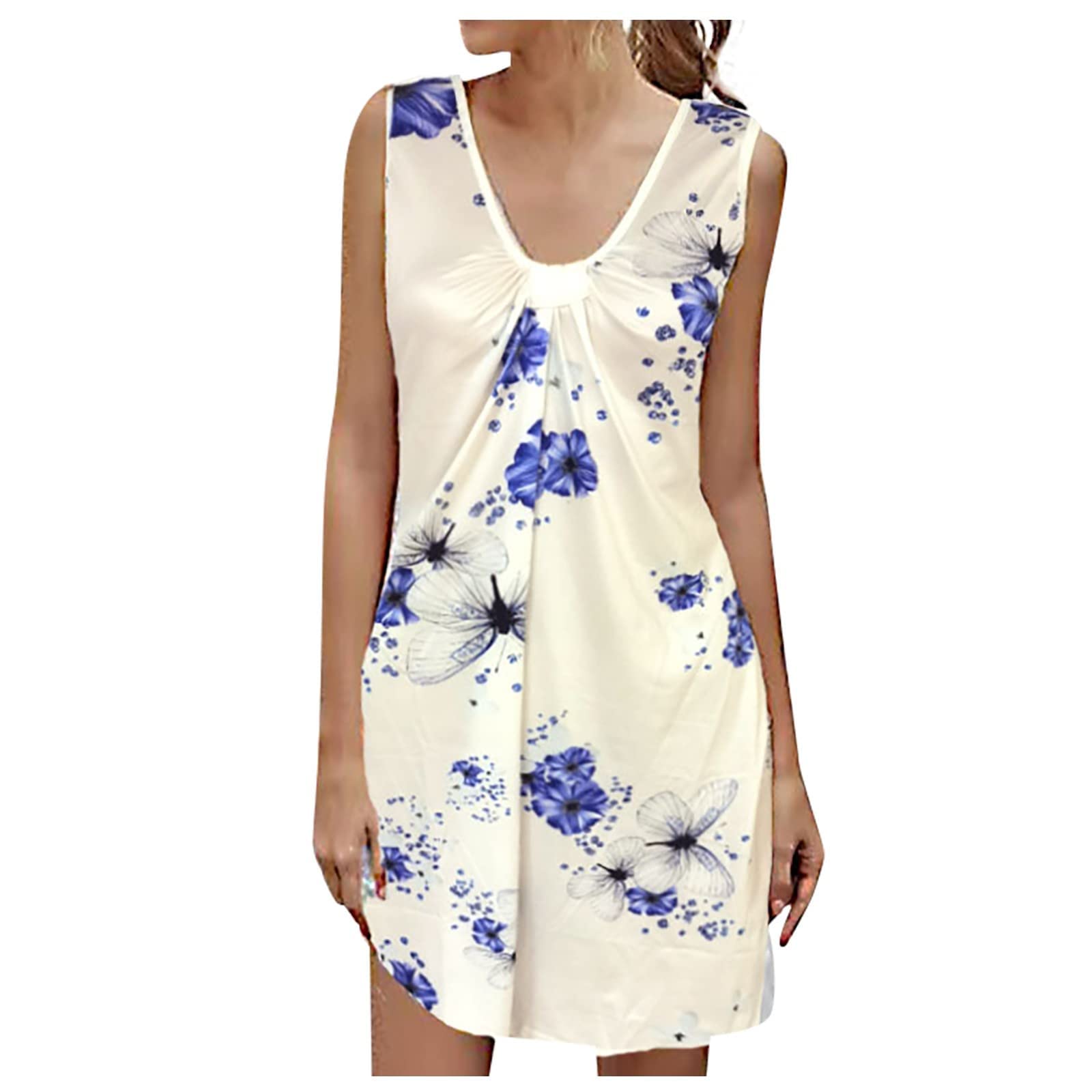 Sexy Summer Dresses for Women - Floral Sleeveless Tank Mini Dress, Loose Casual Beach Dress | Perfect for Vacations, Parties & Date Nights