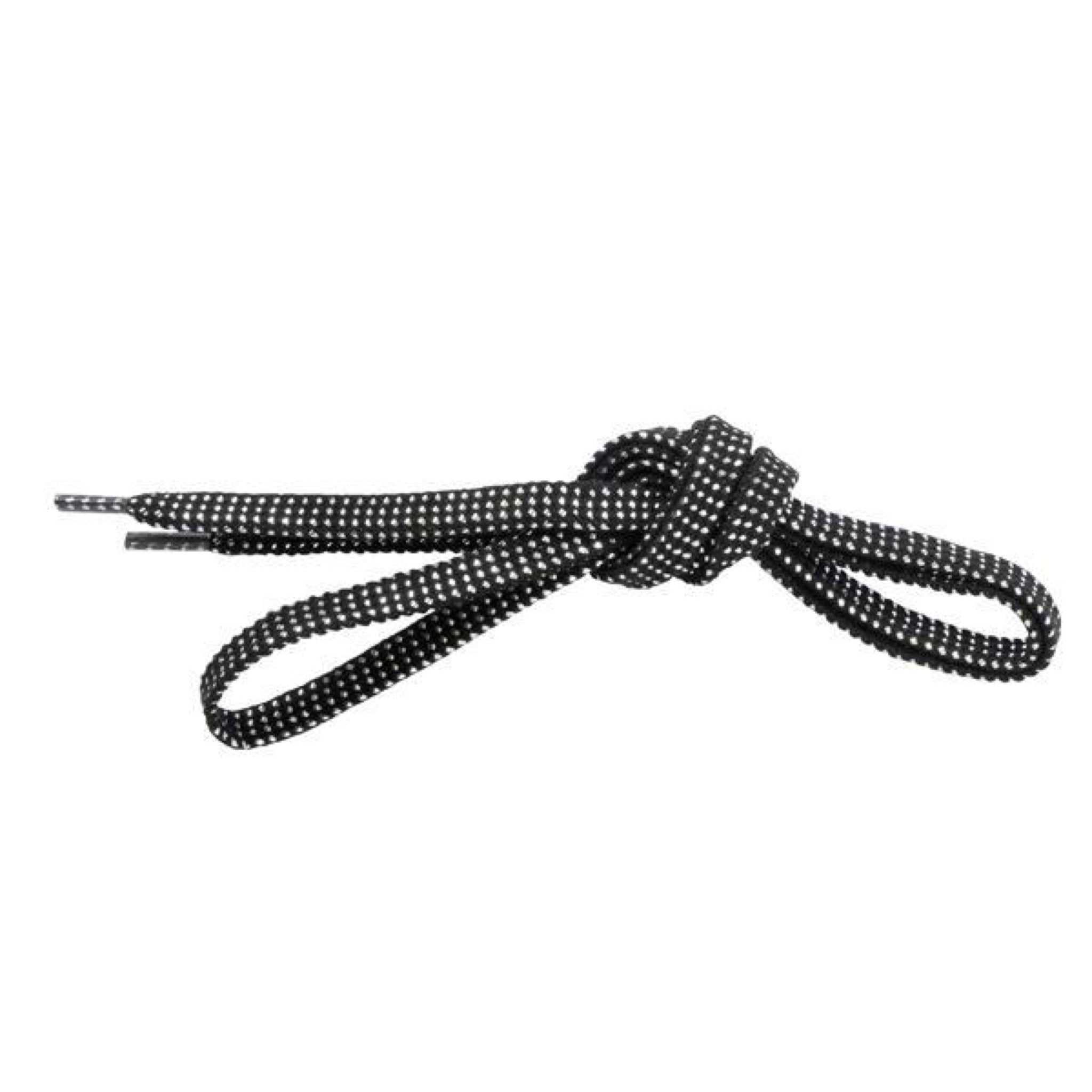 Premium Black & Silver Flat Shoelaces - Made in Japan - Durable & Stylish for Sneakers, Dress Shoes & Casual Wear