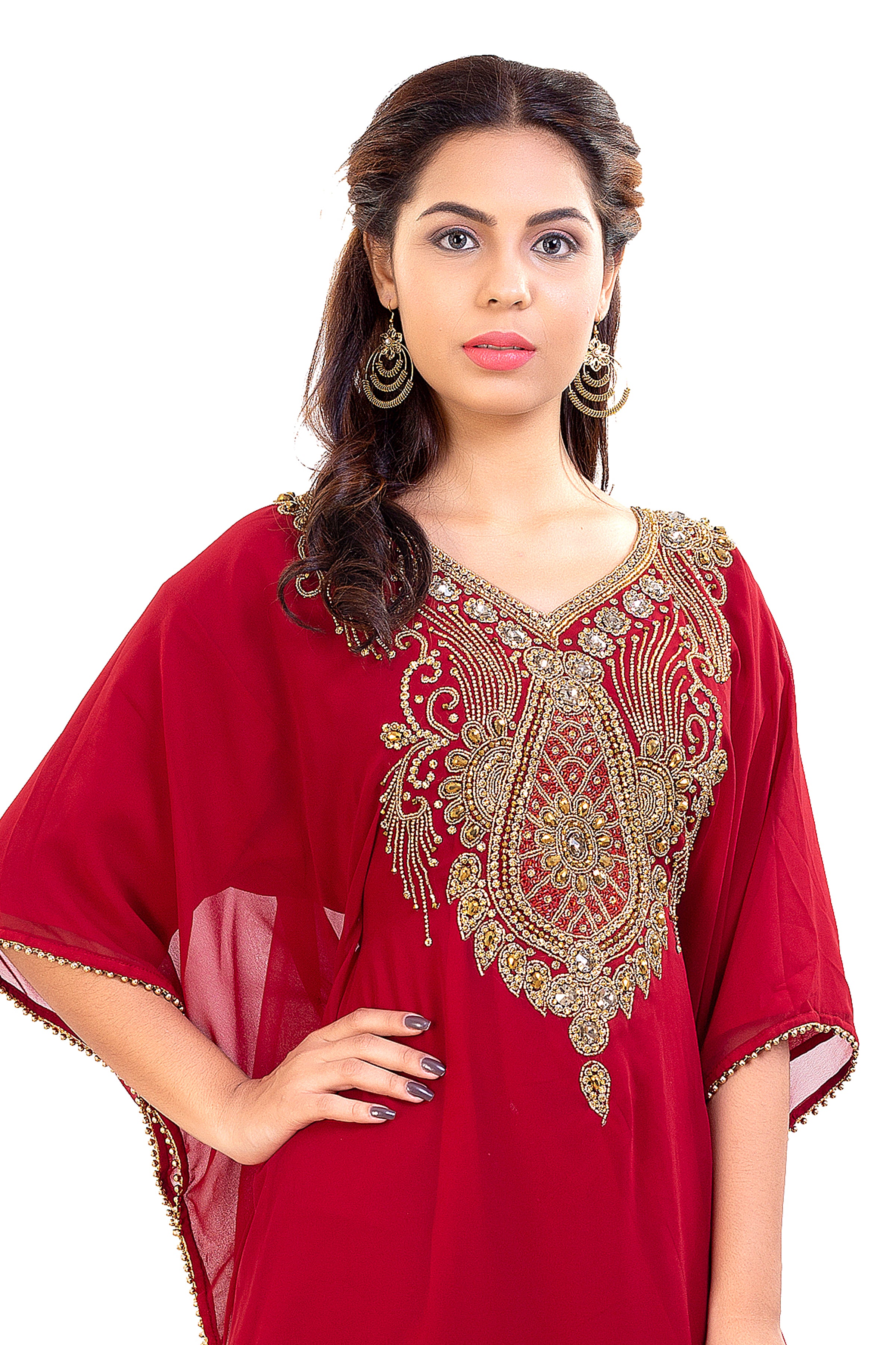 Exquisite Dubai Kaftan with Intricate Back Embroidery - Elegant Maxi Dress for Women | Perfect for Weddings, Parties & Special Occasions