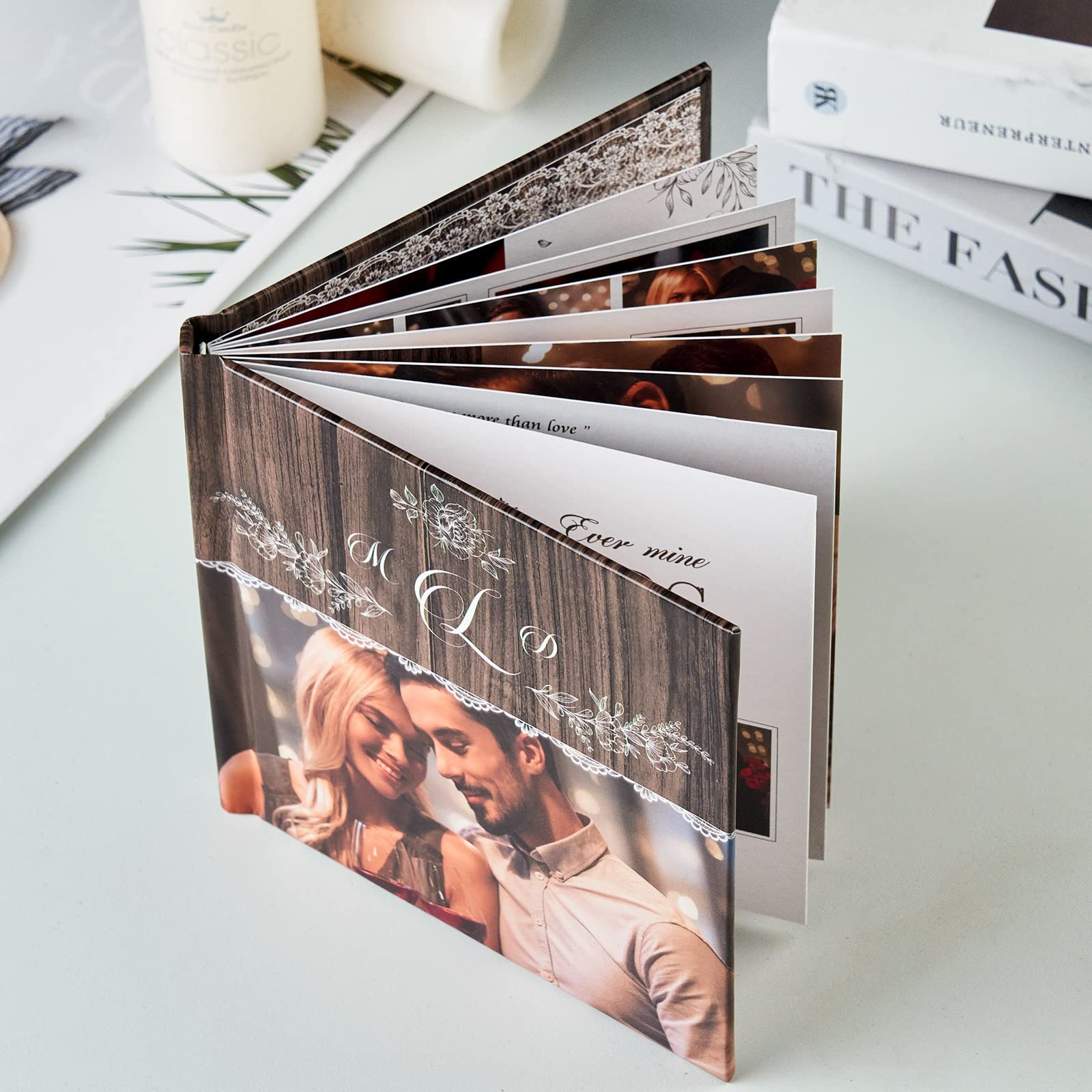 Custom 8x8 Inch Personalized Photo Album Book - 3D Printed Scrapbook for Wedding, Baby & Travel Memories - Best DIY Gift for Anniversaries & Special Occasions