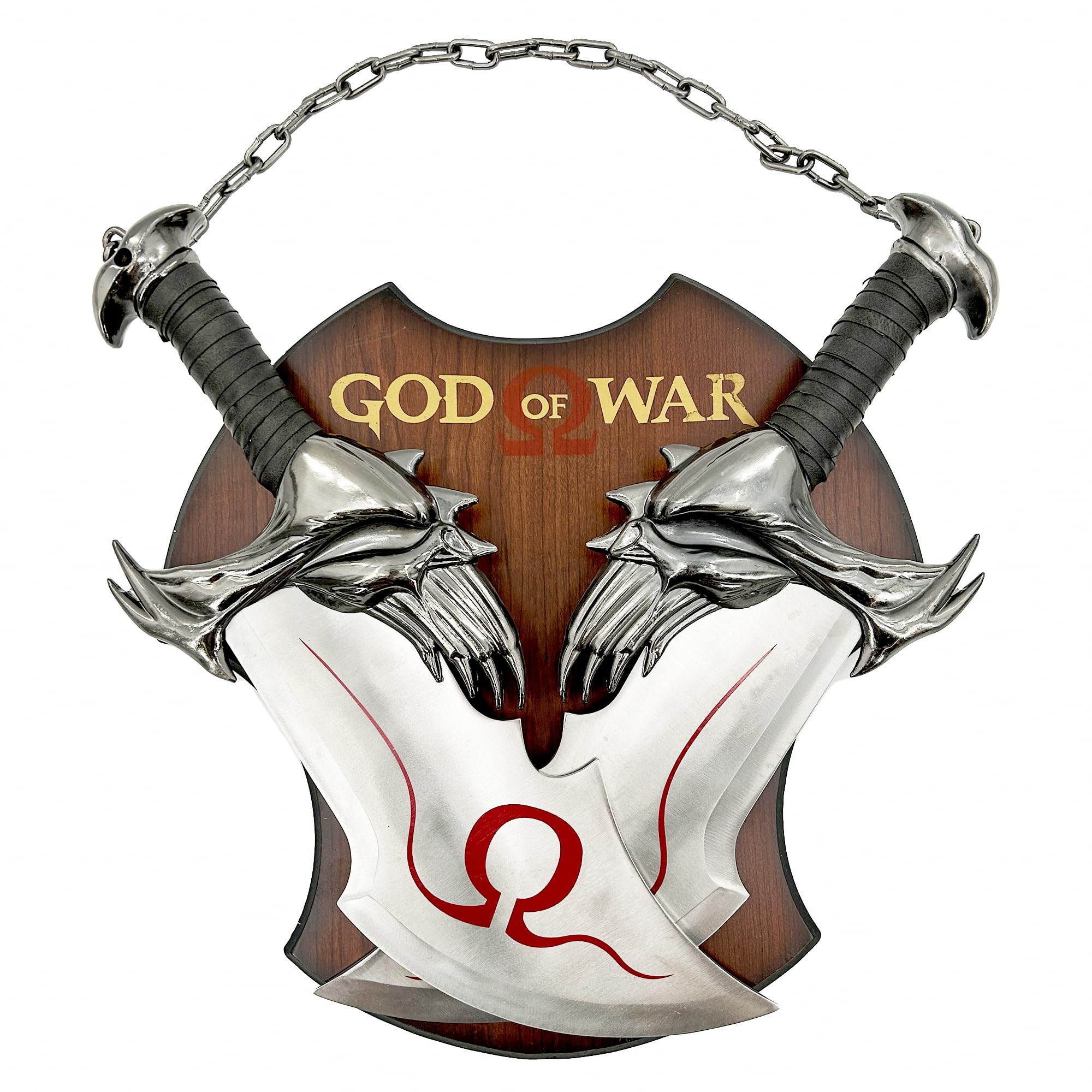 God of War Inspired Twin Blade Daggers - Stainless Steel Viking Replica with Display Plaque | Medieval Weapon Collectible for Cosplay, Home Decor & Gift