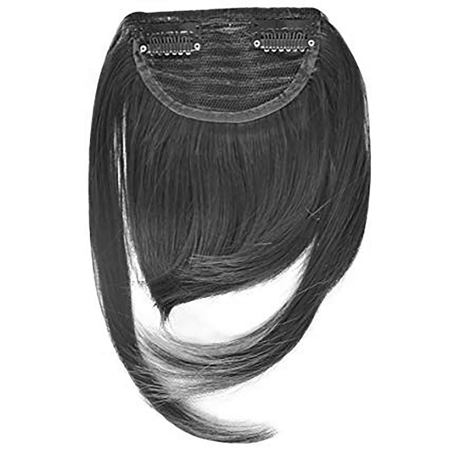 Wizme Clip-On Clip-In Front Hair Bangs Fringe Hair Extension - Medium Dark Brown - Natural Look for Daily Wear & Cosplay