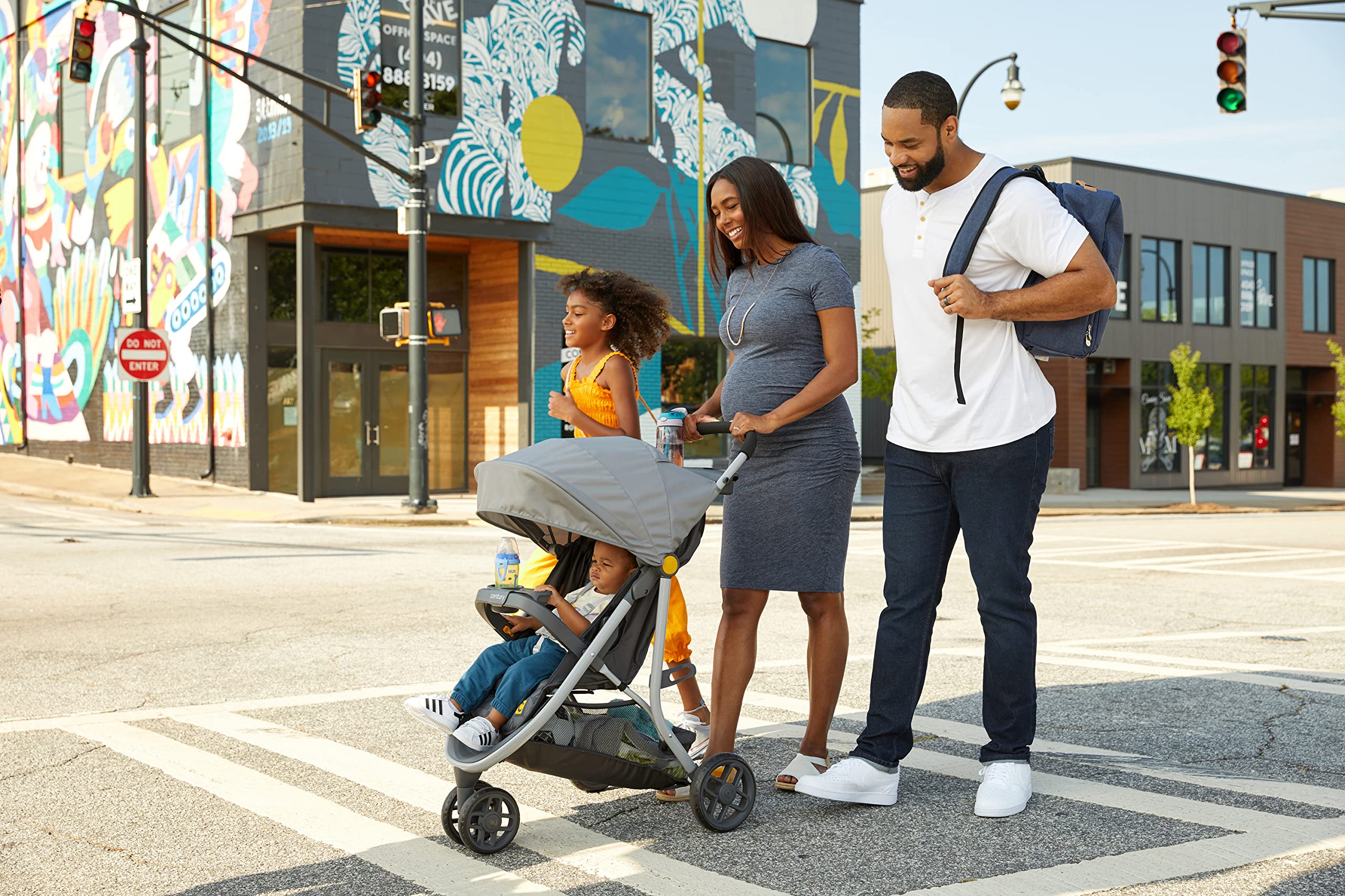 **Century Stroll On 3-Wheel 2-in-1 Lightweight Travel System – Infant Car Seat & Stroller Combo for Newborns | Perfect for Shopping, Travel & Daily Walks**