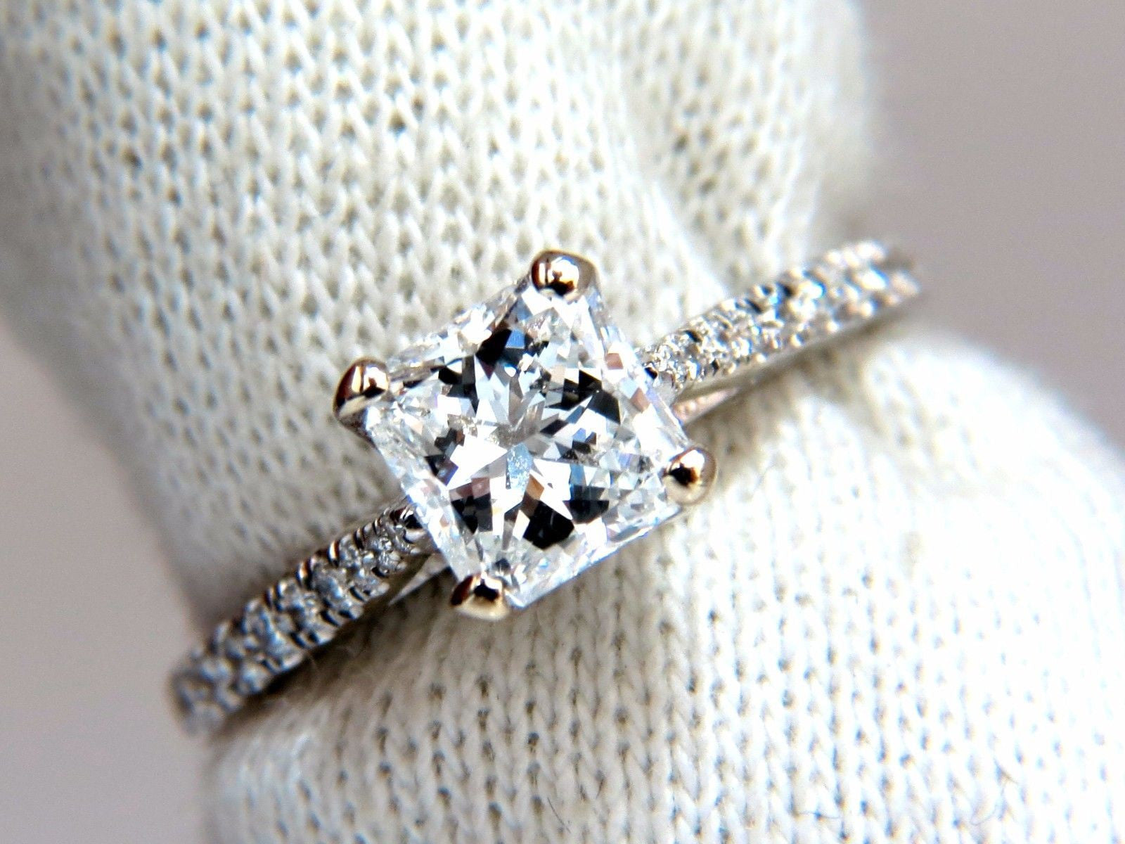 GIA Certified 1.51 Carat Princess Cut Diamond Engagement Ring - D Color VS Clarity, Cathedral Setting for Weddings & Proposals
